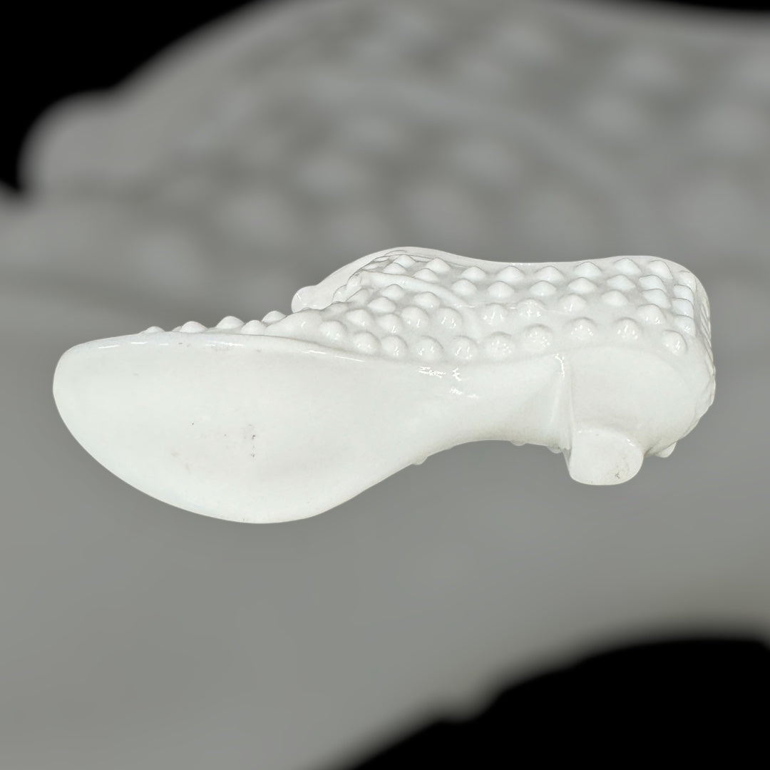 Vintage Fenton Hobnail Shoe, White Milk Glass Shoe, Hobnail Shoe, Cat Slipper, Hobnail, Milk Glass, Fenton
