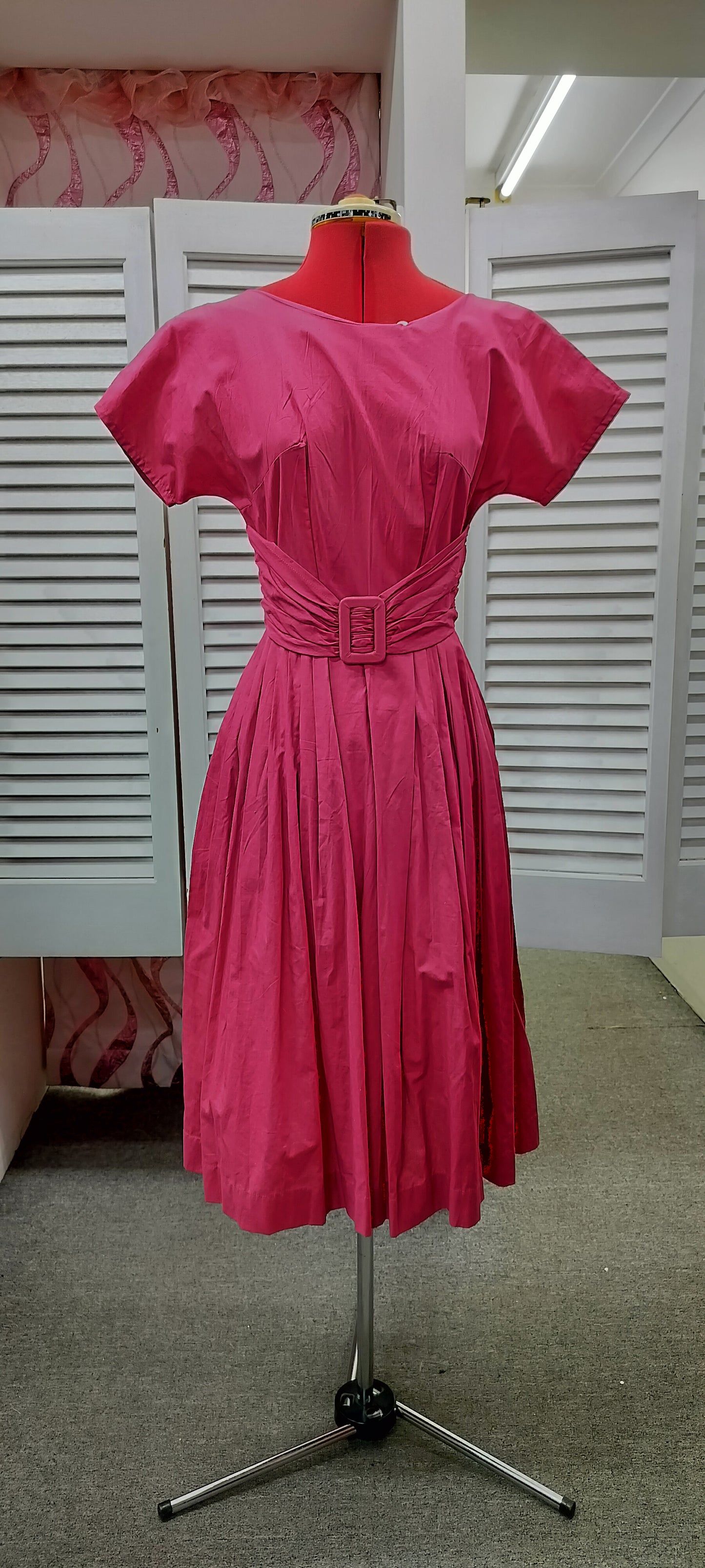 Lazy Bones Pink cotton label vintage, 1950's style. Size-xs