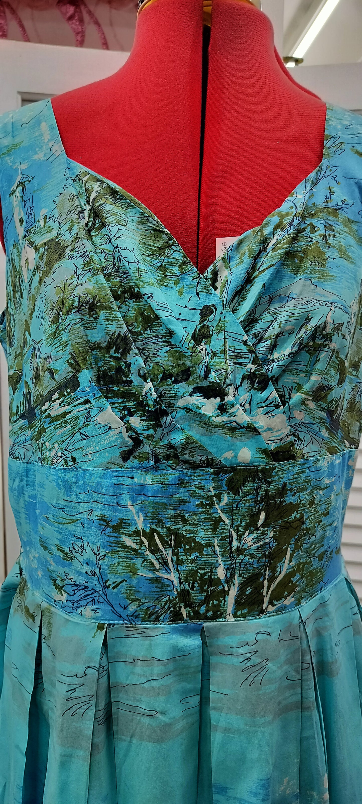 Lazy Bones soft blue printed day dress. Size-L.