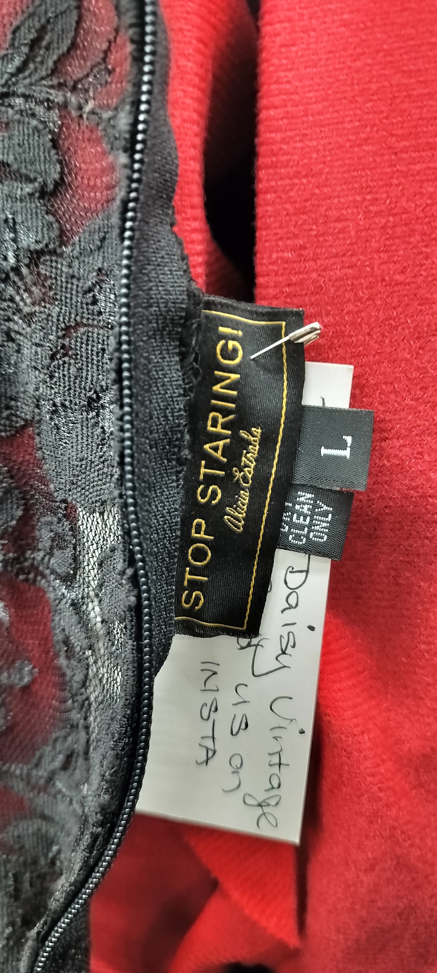 Stop staring black pinup lace dress. Size- 14 L.