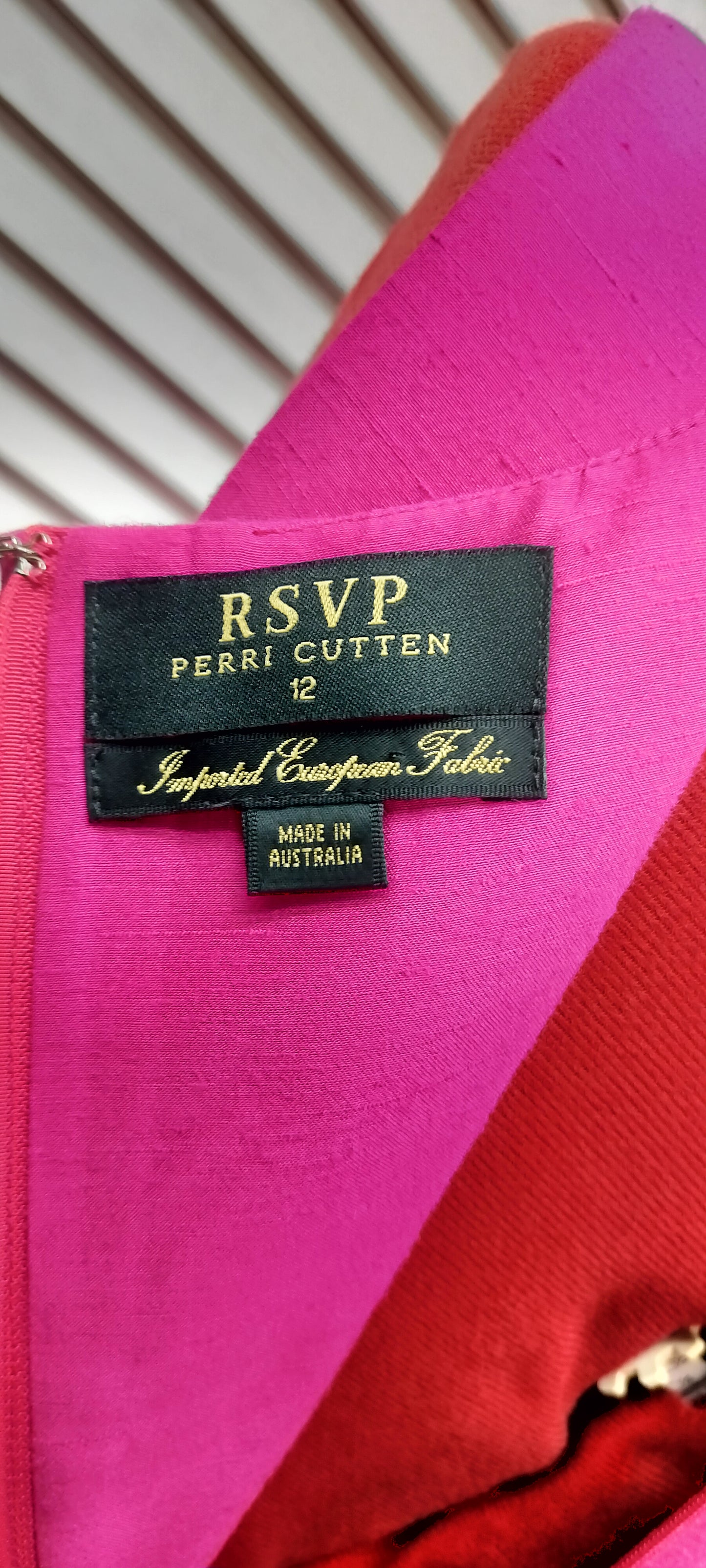 RSVP Perri Cutten, hot pink silk dress. Size- 12.
