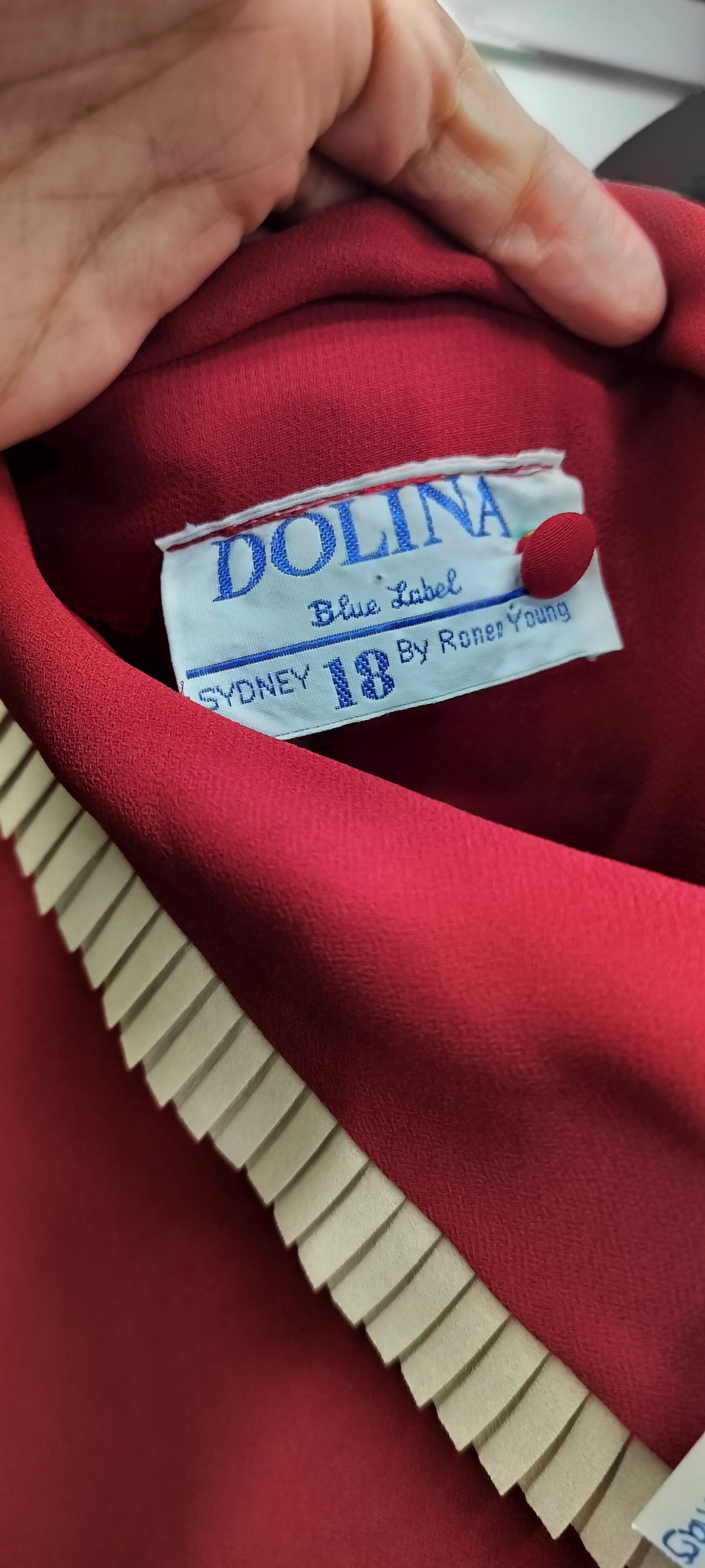 Maroon Dolina Pleated dress, 1980's vintage style. Size- XL