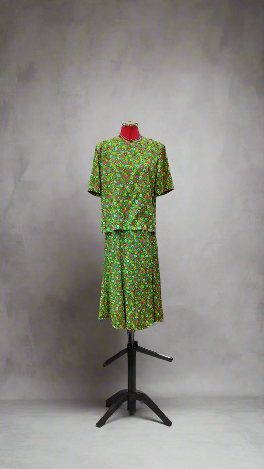 Jean Pascal shirt & skirt, vintage 1980's style. Size-14