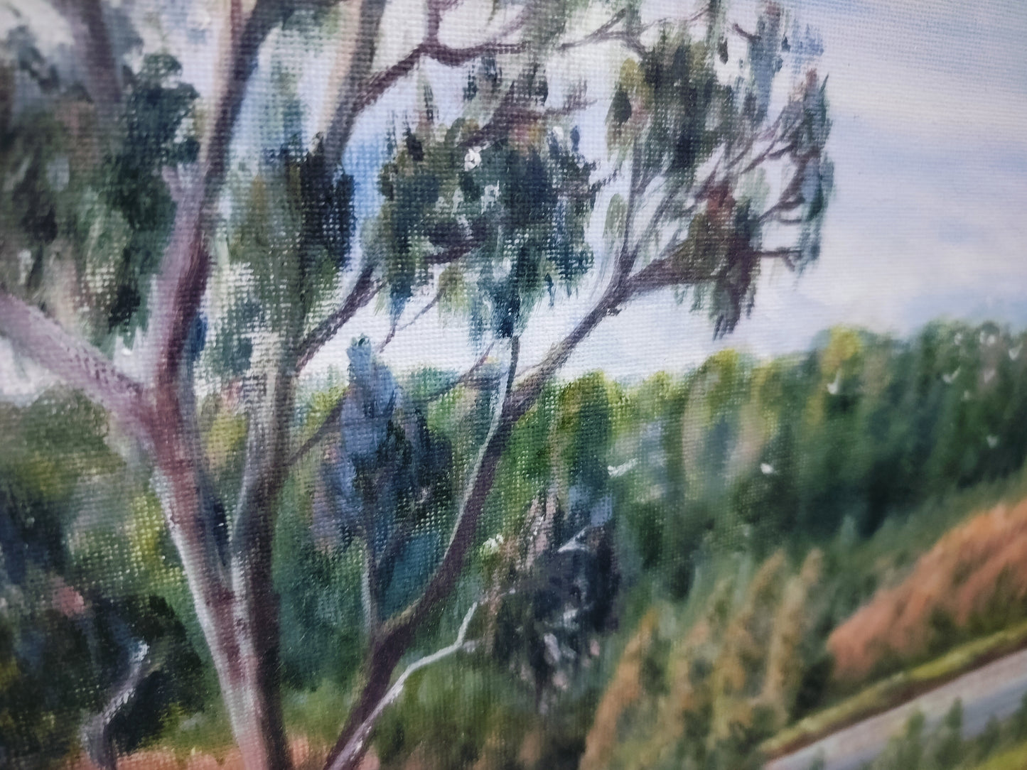 Signed Painting "Yarrowee Creek at Yuille Station" 83cm x 53cm .