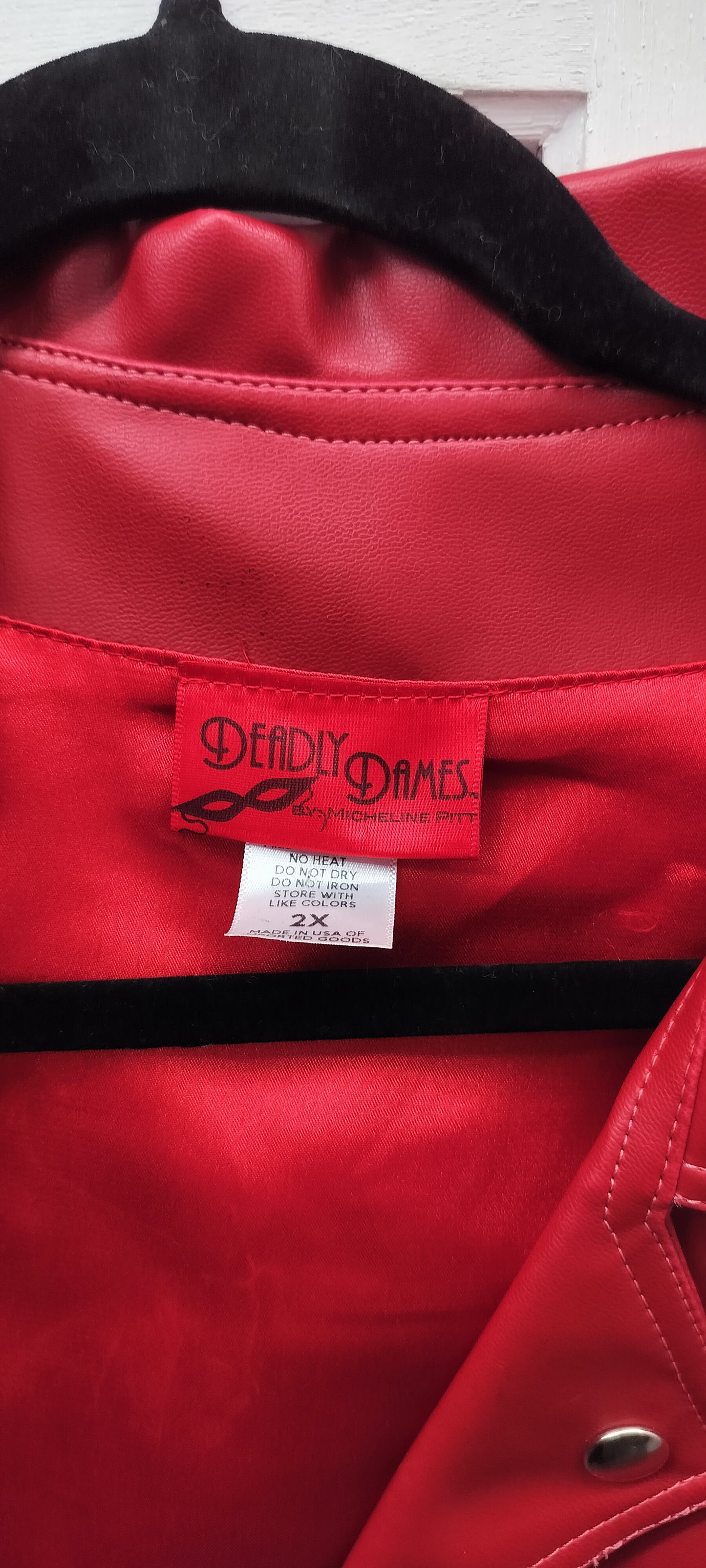 Deadly Dames Red Vegan Jacket.