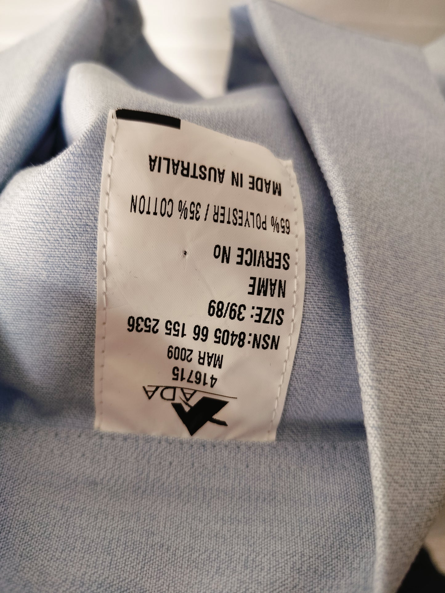 Blue Air force shirt l/s. Size - large .