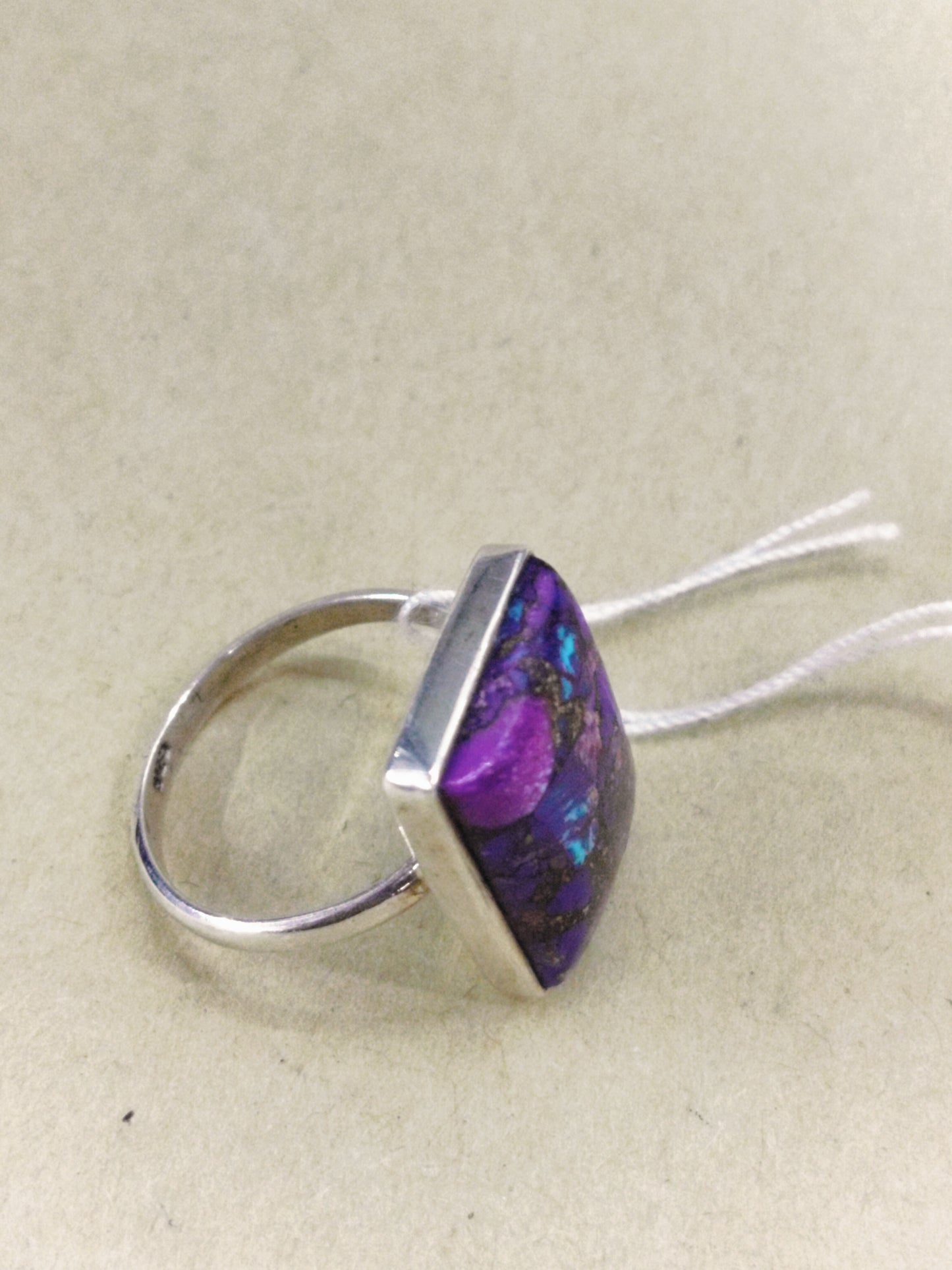 925 silver sterling Tirquise + copper mica. Size- 16