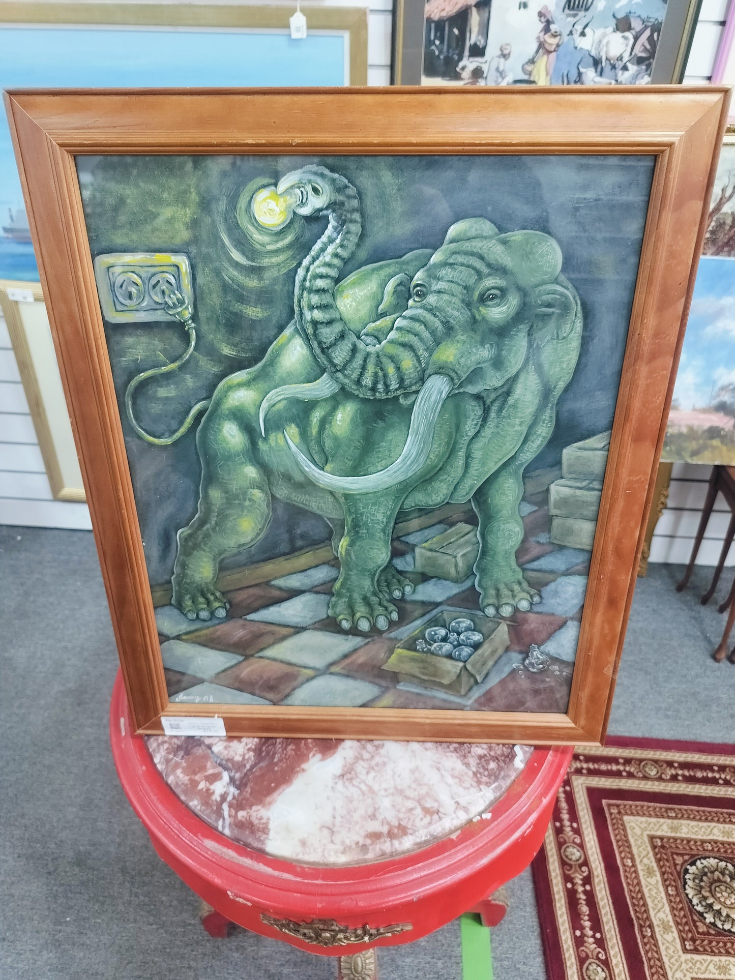 Jimmy Elephant Lamp Original Artwork