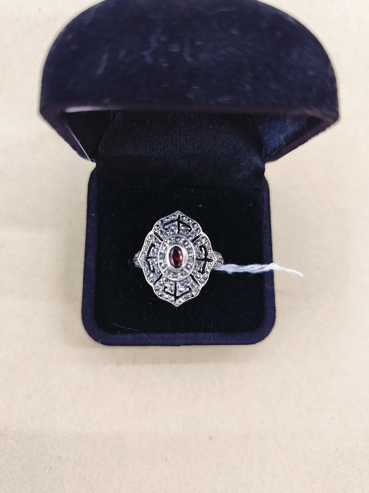 925 sterling silver +Garnet, Size- 16.