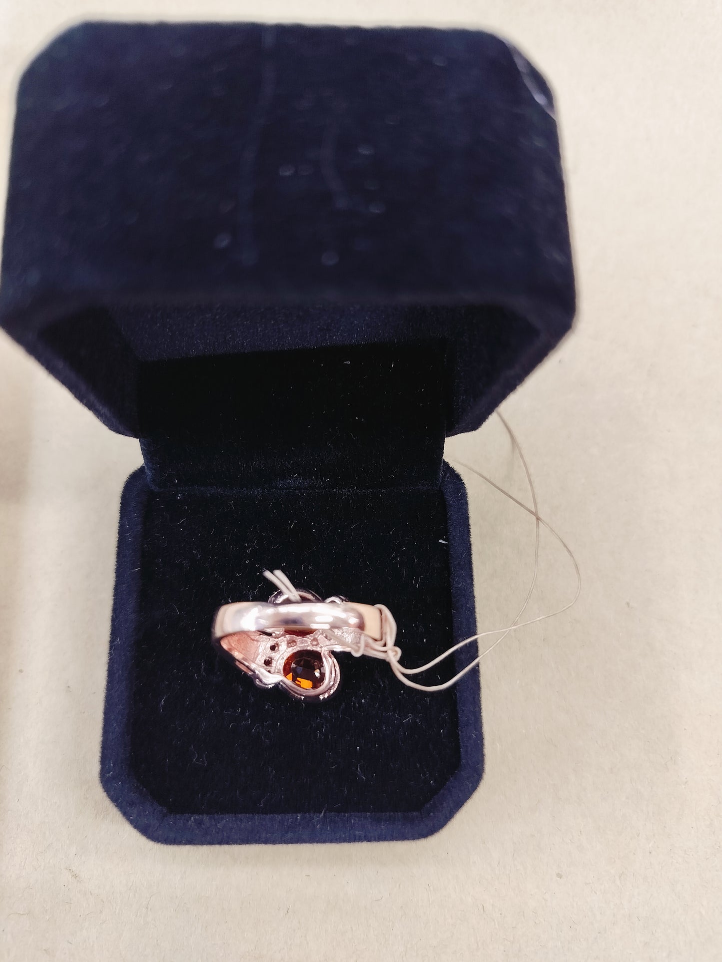 925 Gold Plated Natural Spessartine Garnets. (Co Sri Lanka) Size-15.