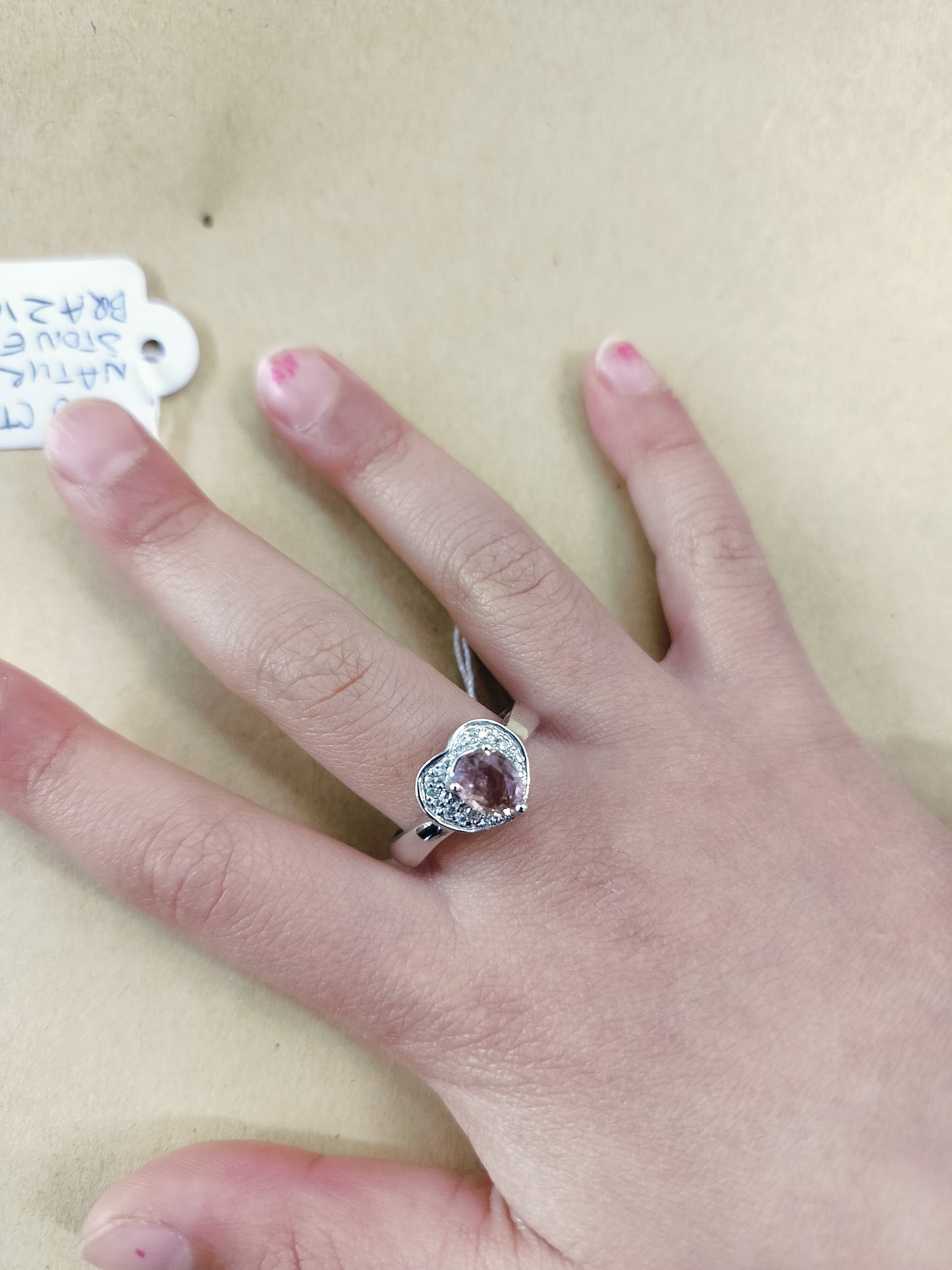 925 Pink Tourmaline ( natural stone Brazil) .Size- 15.