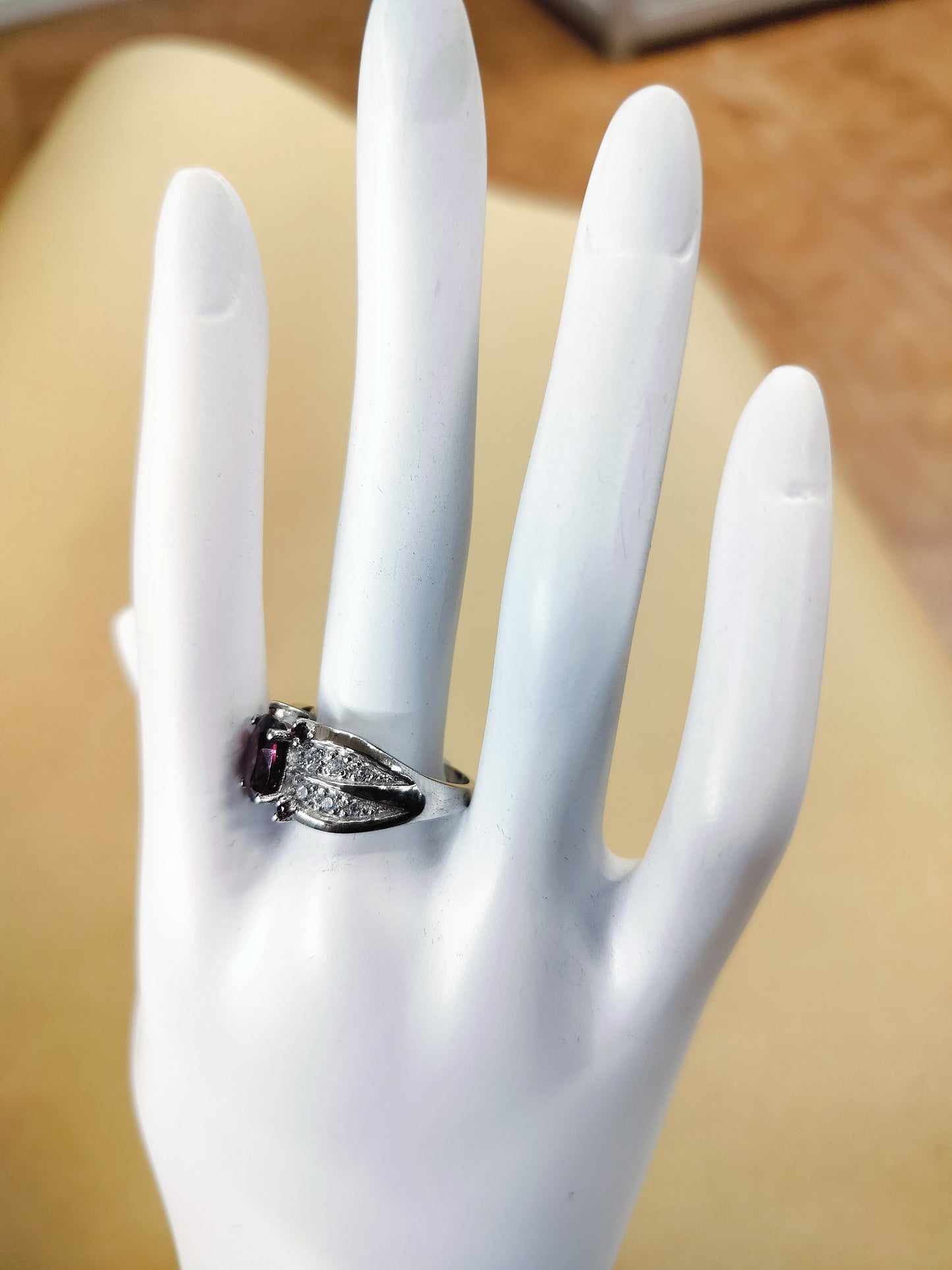 Rhodolite Garnet +Cubic zirconia. Size- 13.5 .