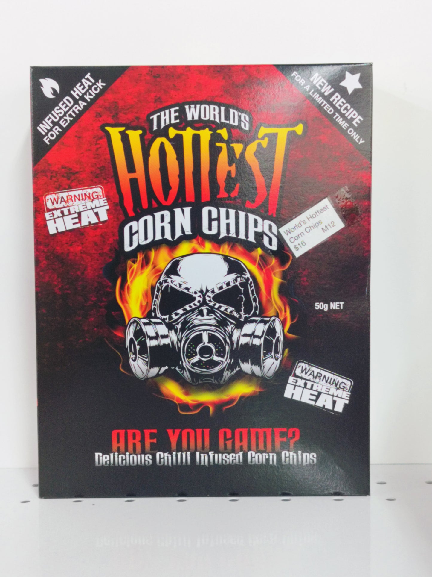 The World's Hottest Corn Chips , extreme hot , 50g.