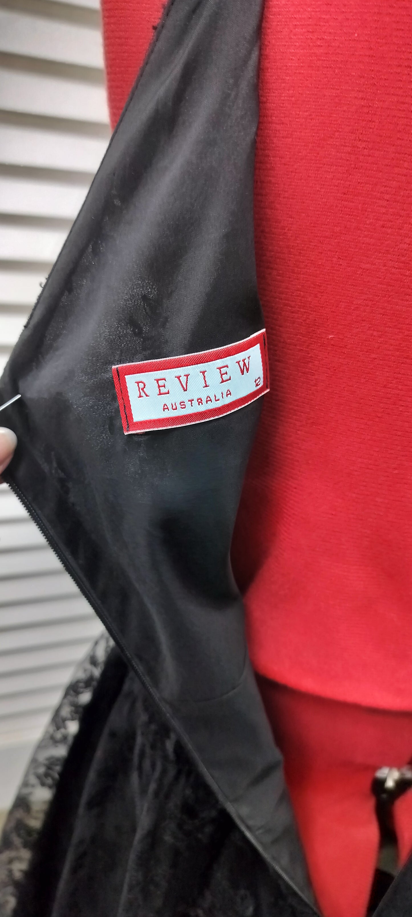 Black Lace Review Dress. Size-12.