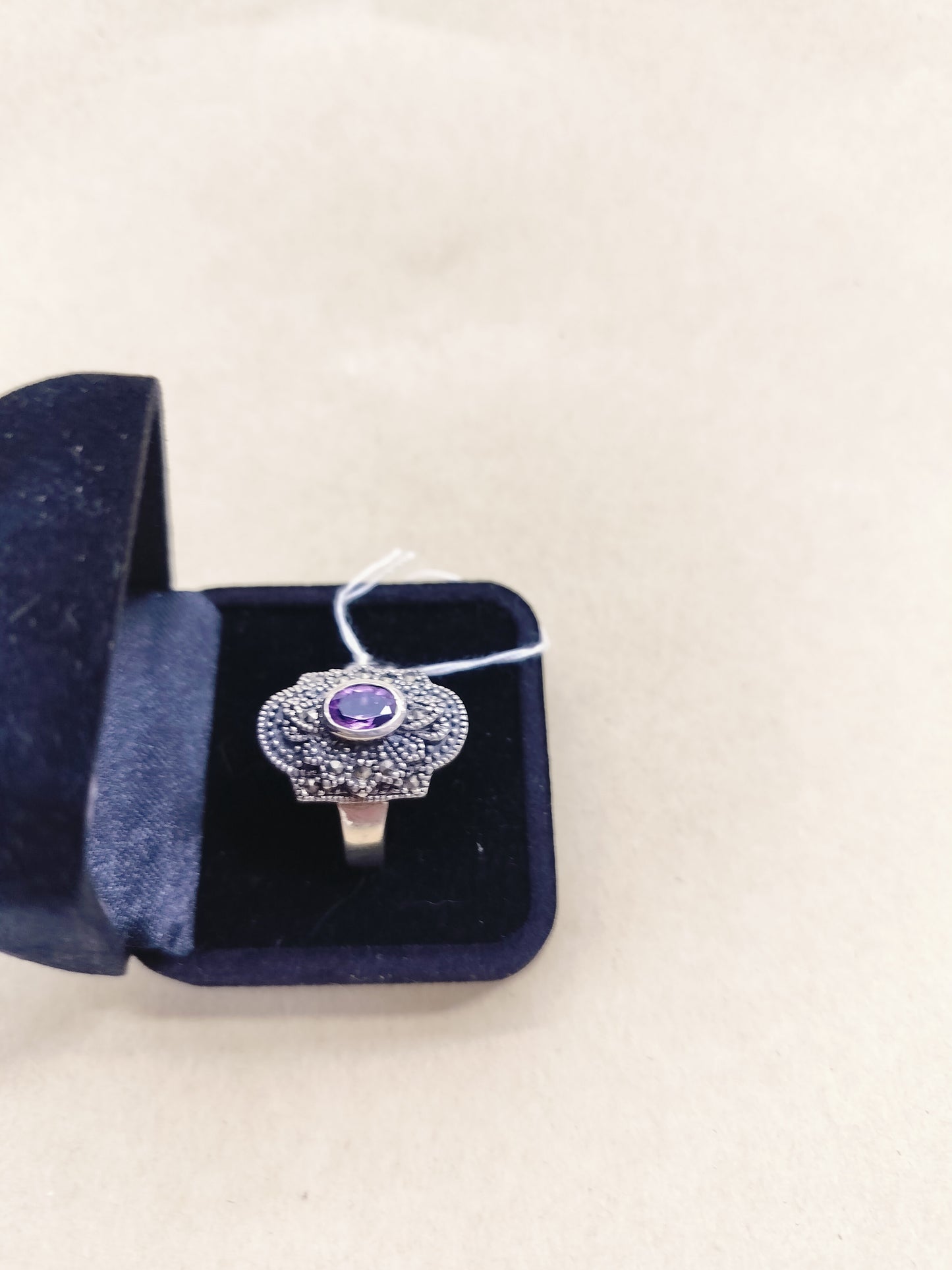 925 sterling silver + Amethyst ,Size- 19