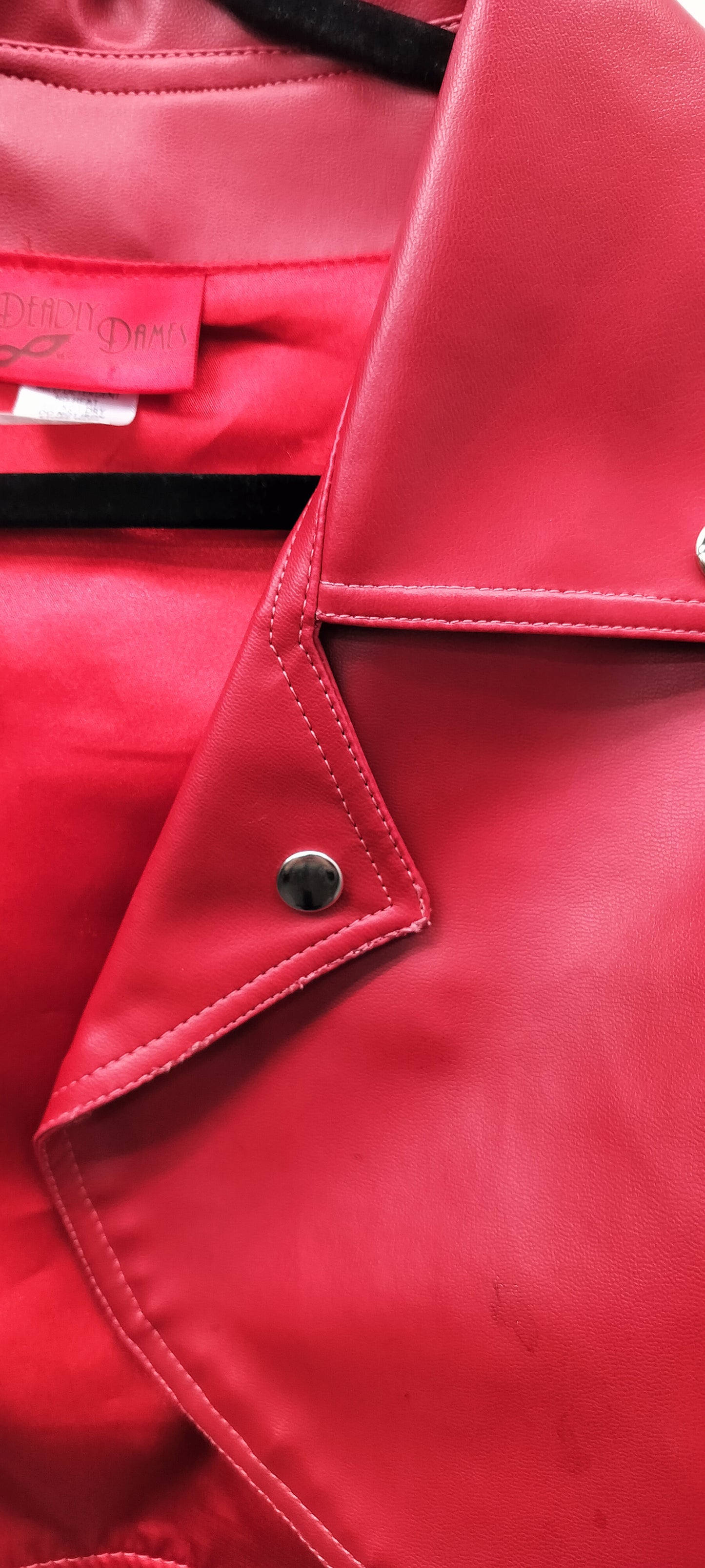 Deadly Dames Red Vegan Jacket.