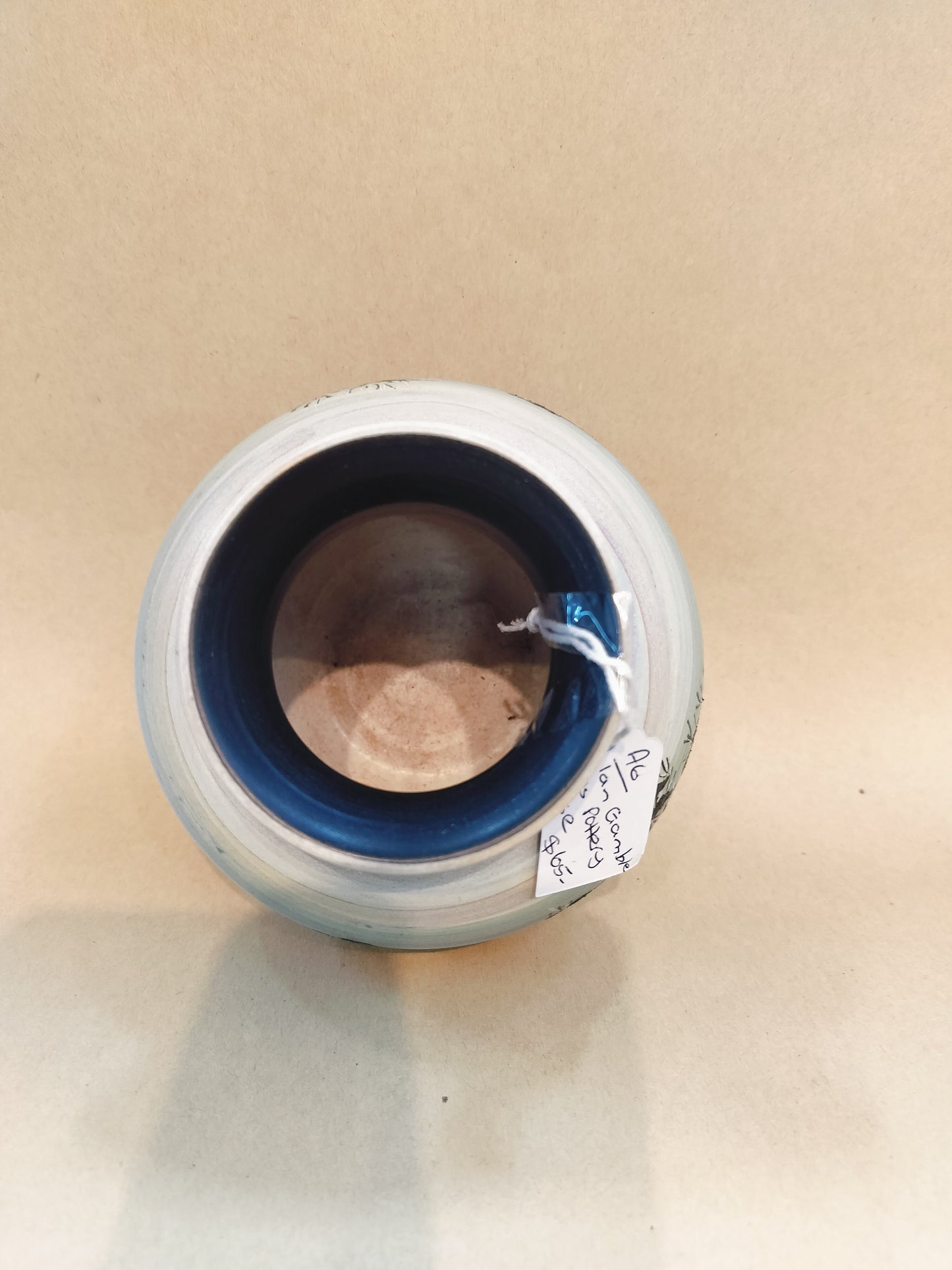 Ian Gamble Aus pottery vase. Size - 4.4" x 5" , diameter - 15".