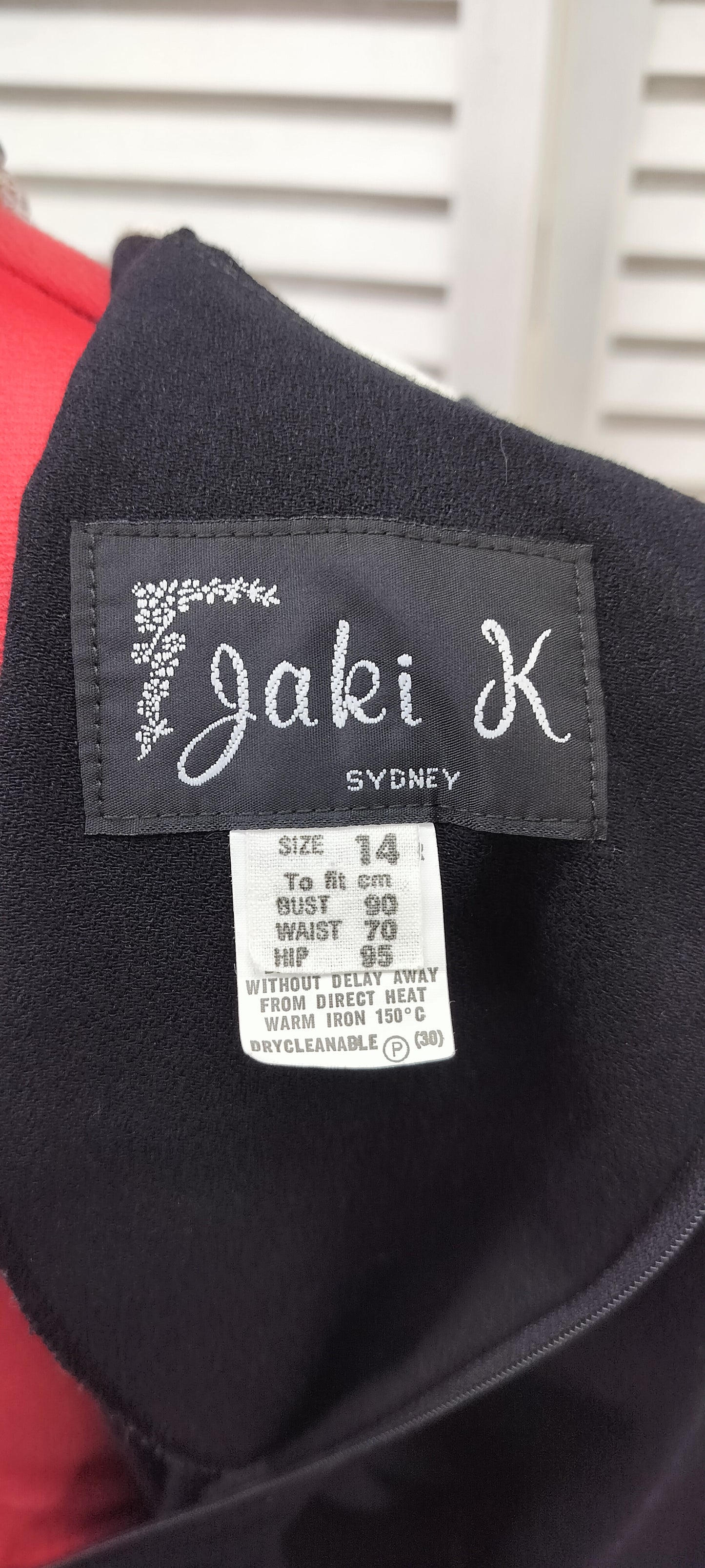 Jaki K label ,Sydney,Black & White 80's style dress. Size- Large.