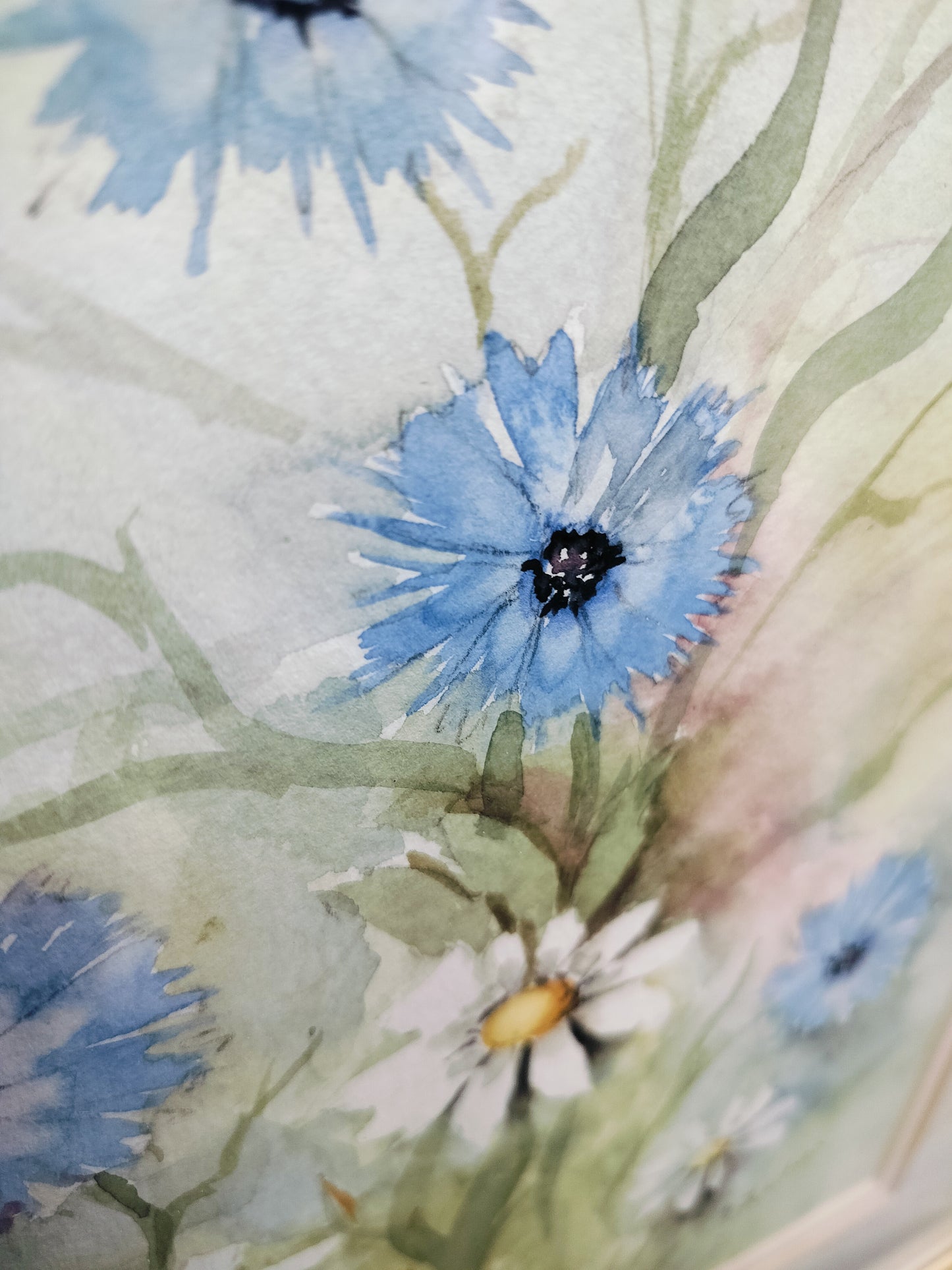 Signed watercolour Blue Flower