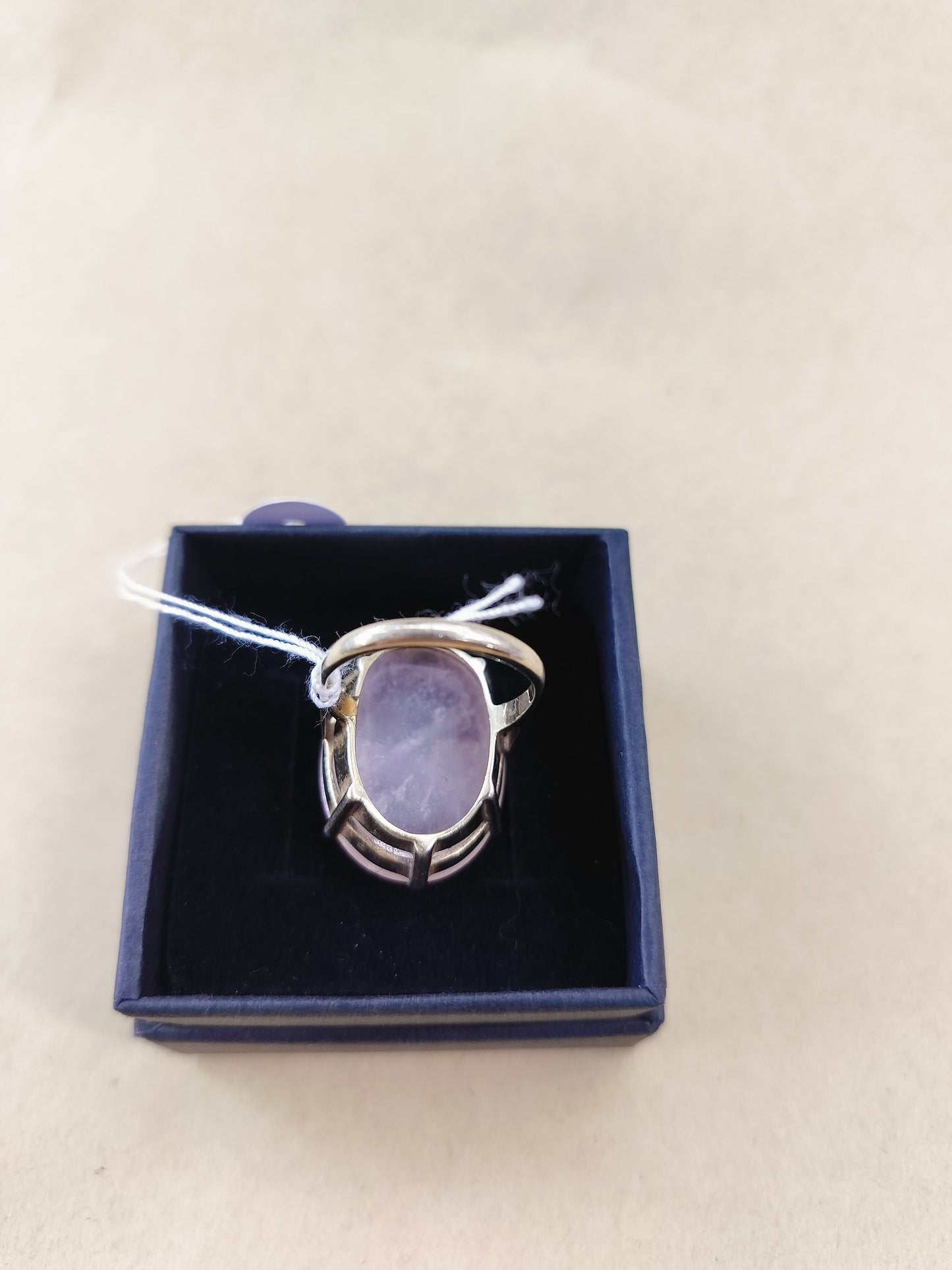 Rose Quartz + Silver ring. Size- 14.