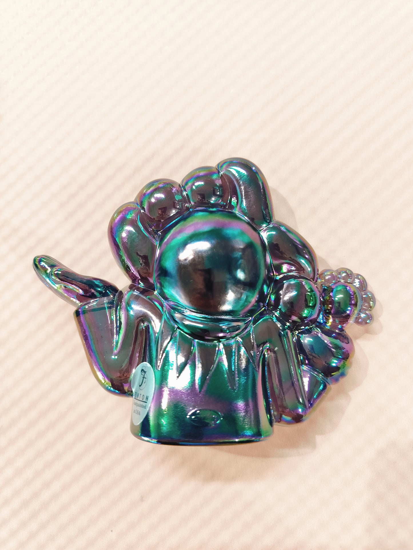 Fenton Plum Carnival Glass Clown , Signed C Macky
