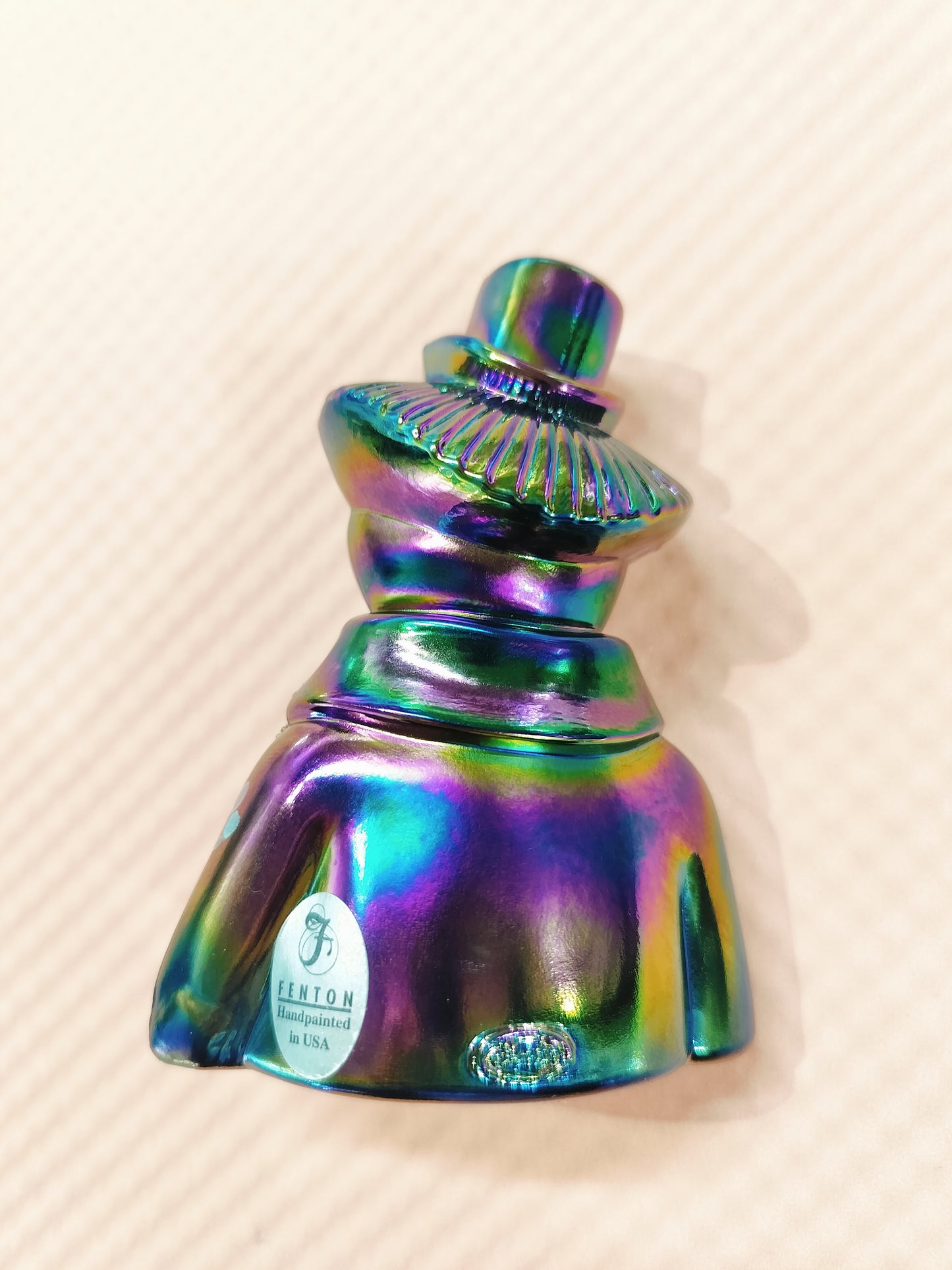 Fenton Plum Carnival Glass Clown , Signed R Stewart Clown