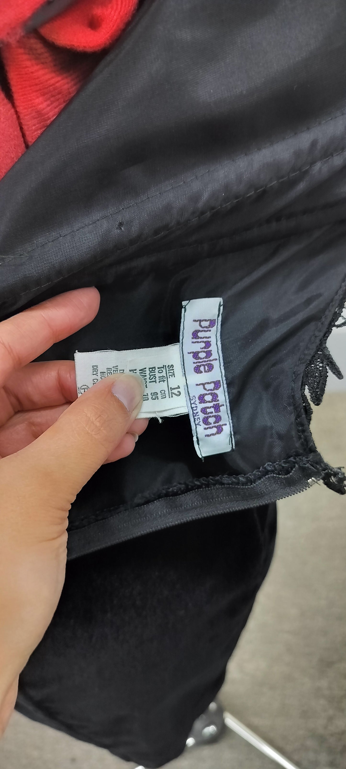 Black 1980's velvet dress 'Purple Patch's as is. Size- small