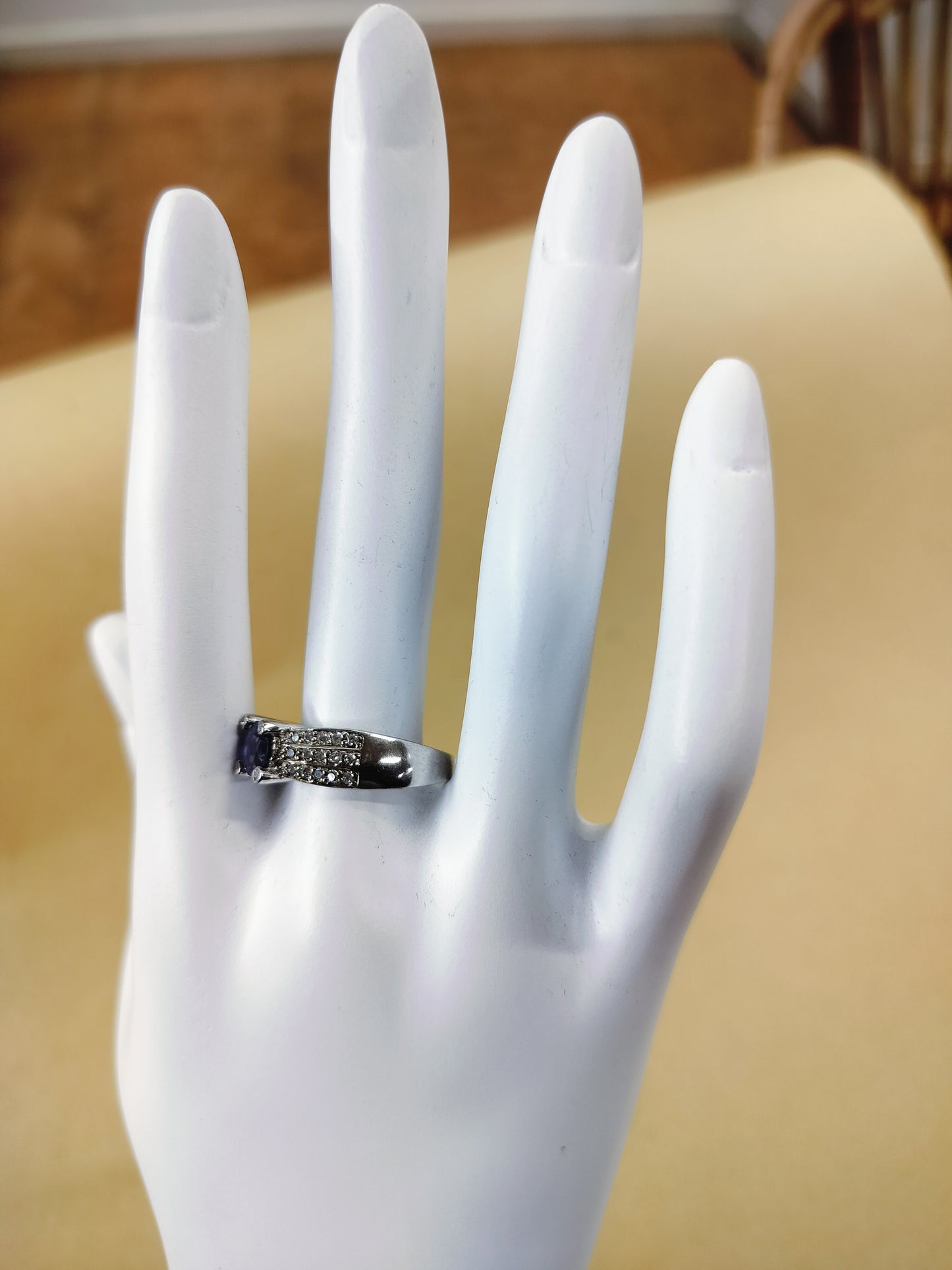 Blue 10Lite + Cubic zirconia -925. Size- 17