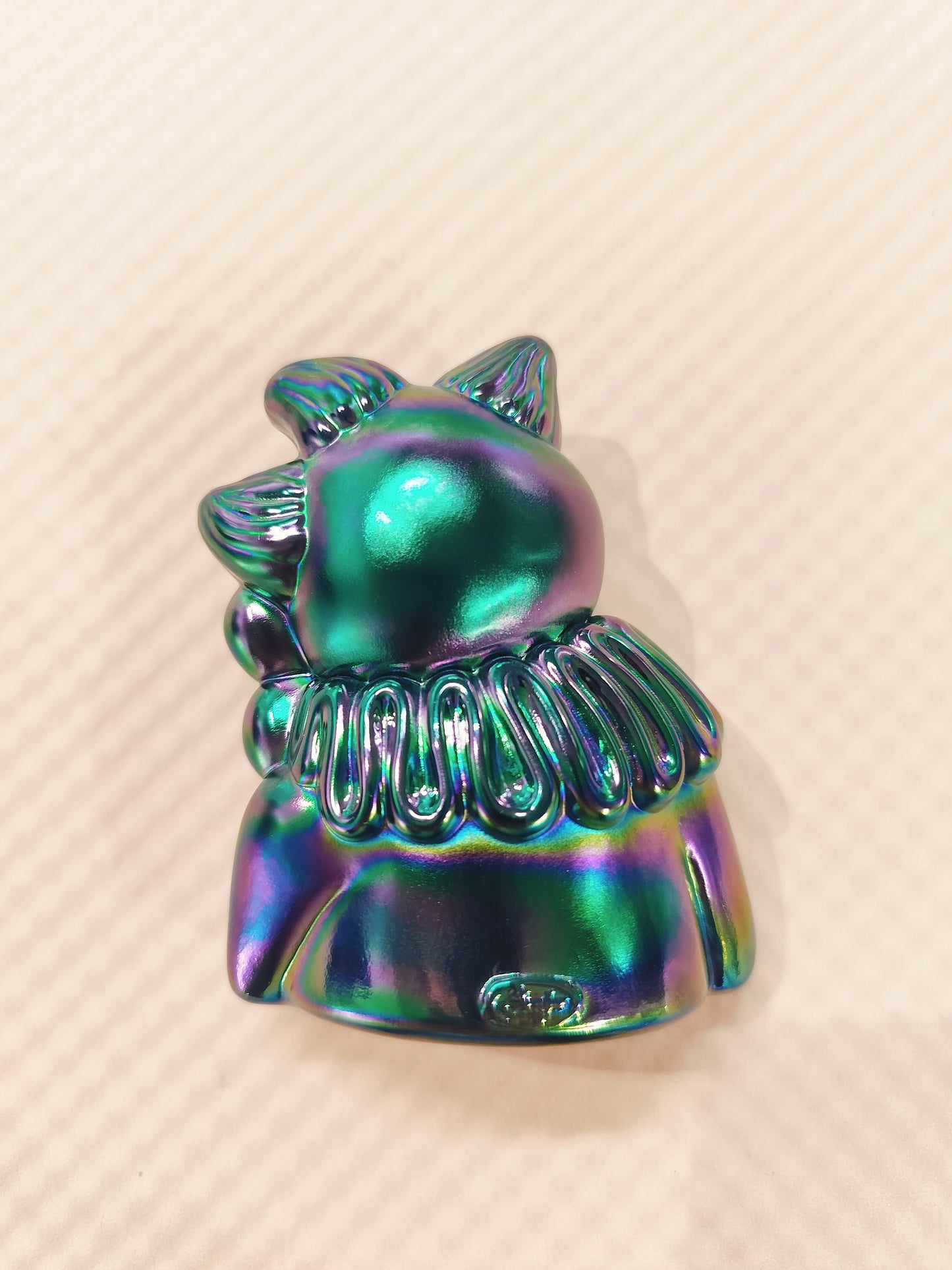 Fenton Plum Carnival Glass Clown, Signed T Kelley Clown