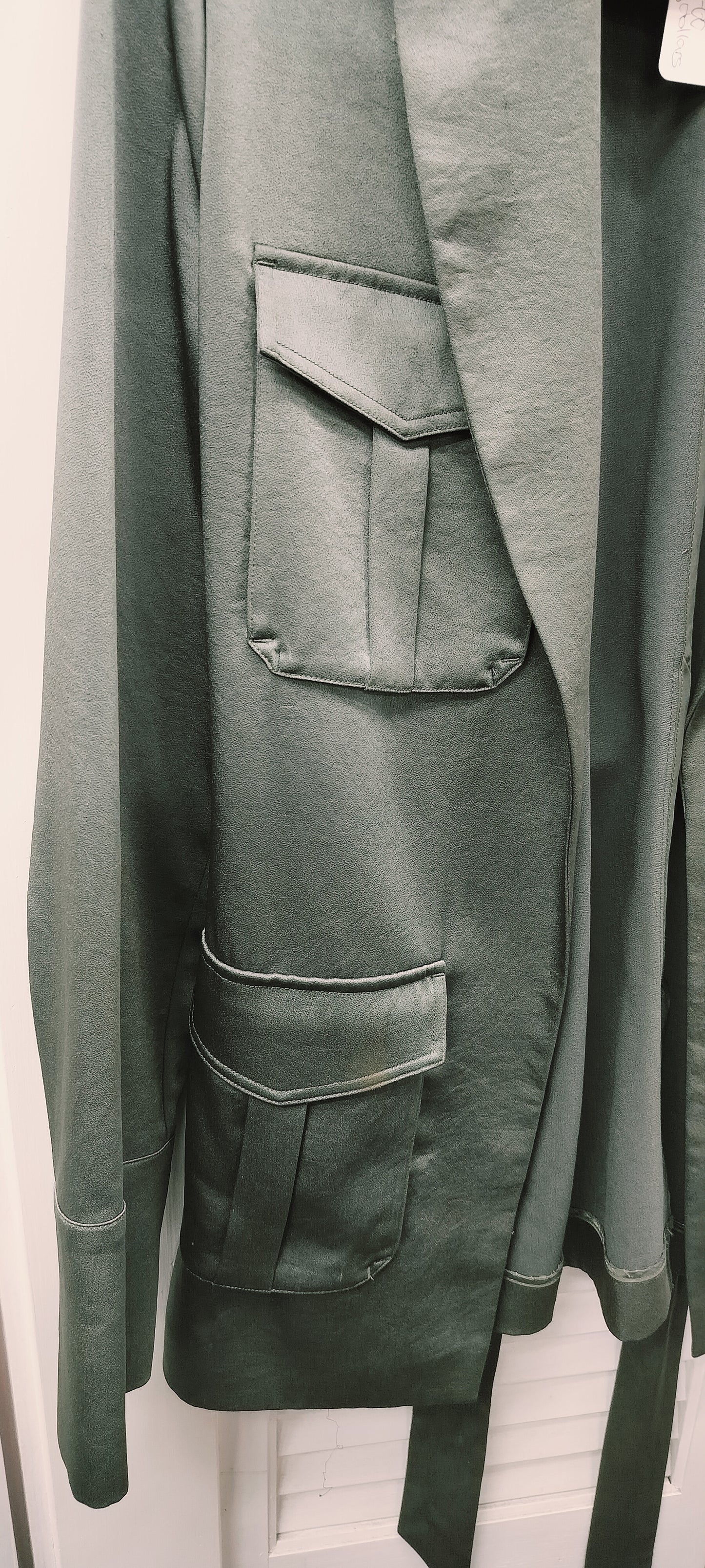 Witchery sage green jacket with stylish belt, lots of pockets for use. Size- 12.