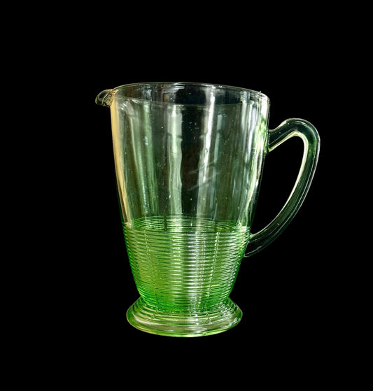 Big Vtg Green Depression green  Glass Jar