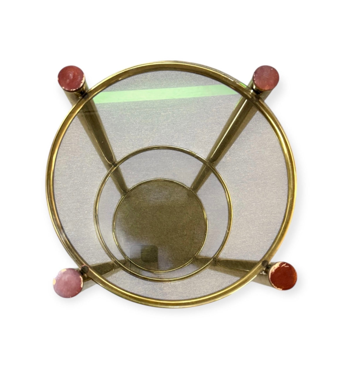 Vintage Brass & Glass Three-Tier Display Stand – Art Deco Mid-Century Style