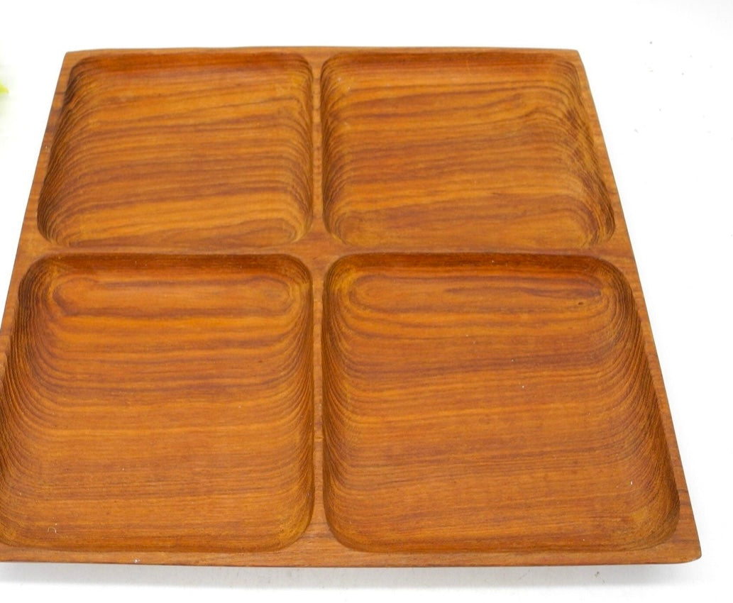 Mid Century Scandinavian Wooden Snacks Serving Tray,