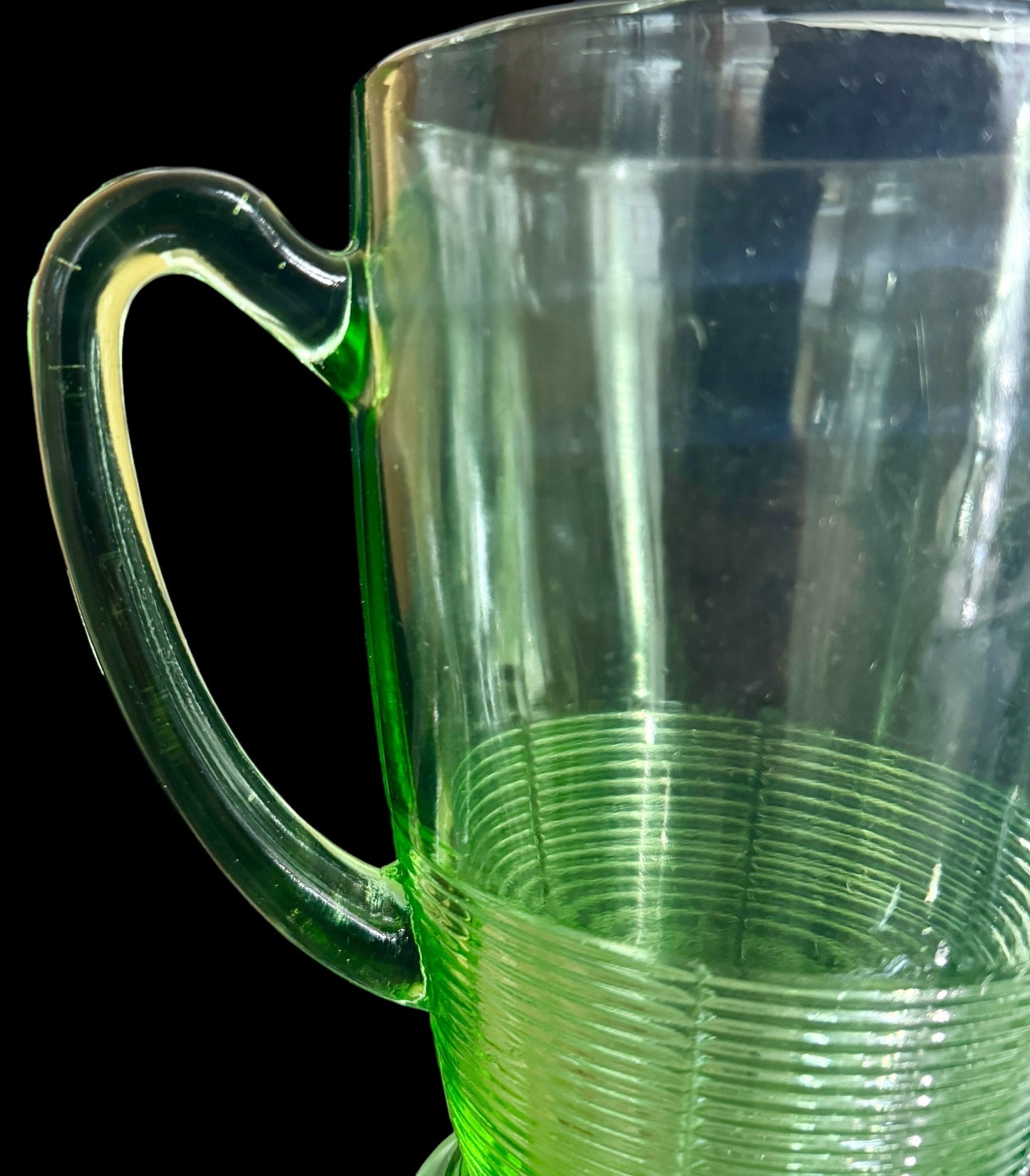 Big Vtg Green Depression green  Glass Jar