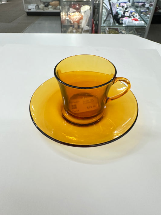 Amber Tea Cup/Saucer
