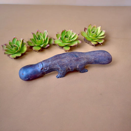 Signed Wooden Carved Platypus