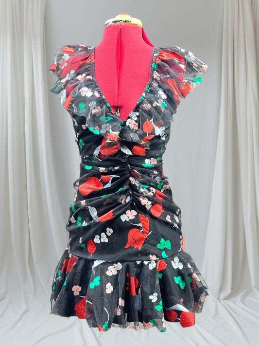 Alice and Call Designer Dress Balck Red Green Silver , size 6