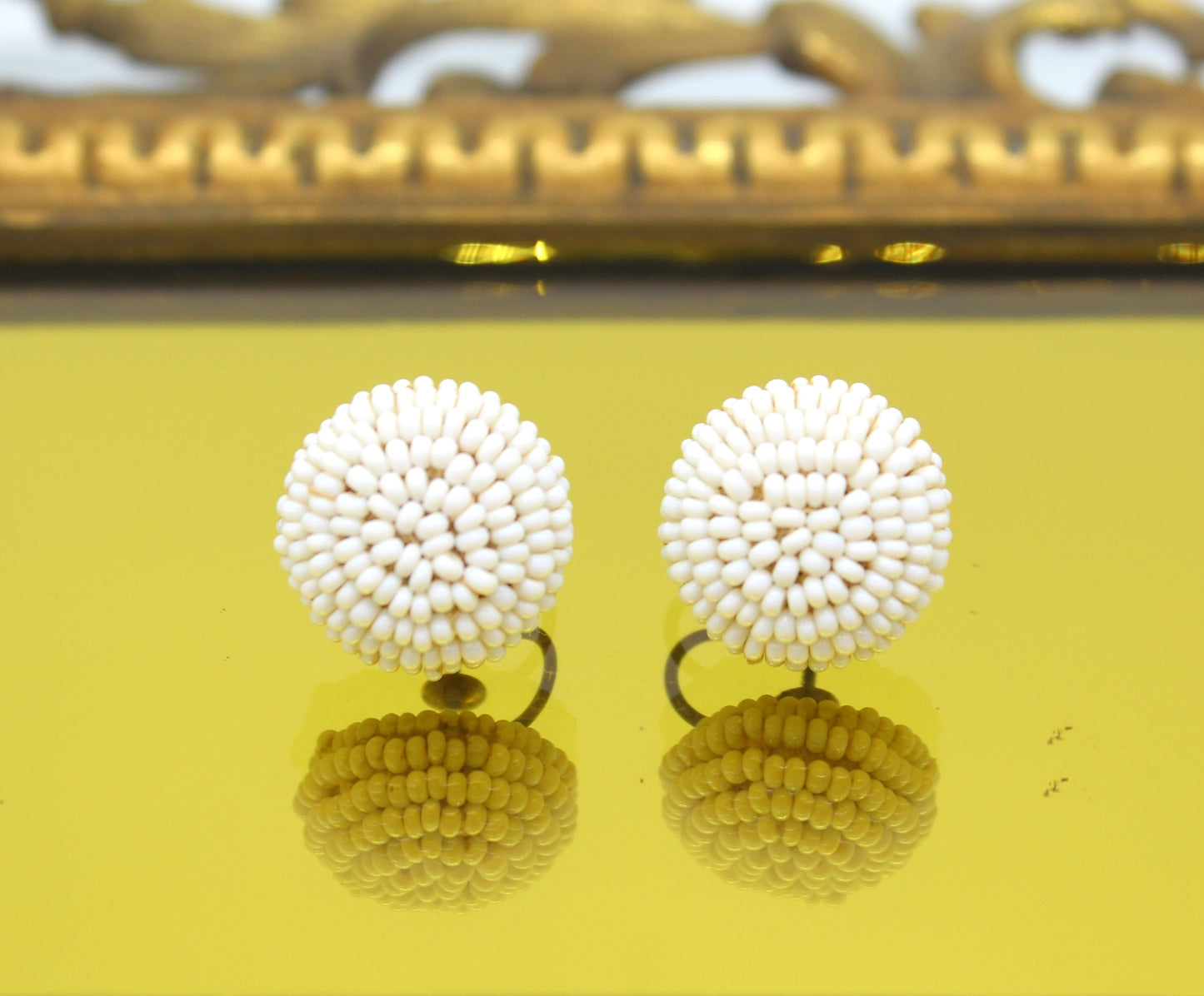 White Italian Beaded Earrings