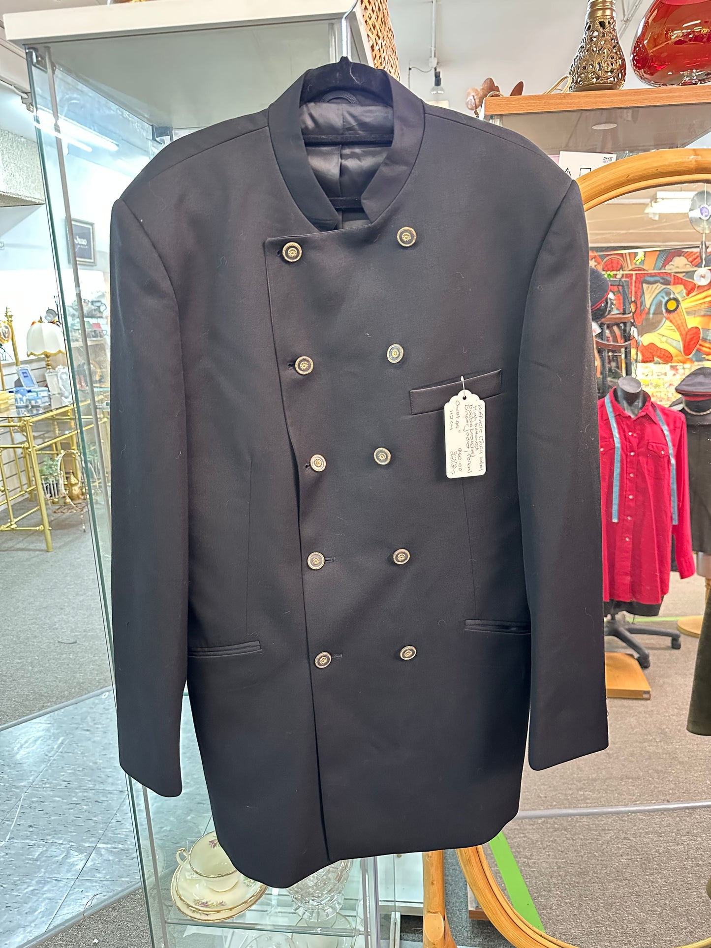 Vintage Black Military-Style Formal Jacket – Raffaele Ciuca – Double Breasted