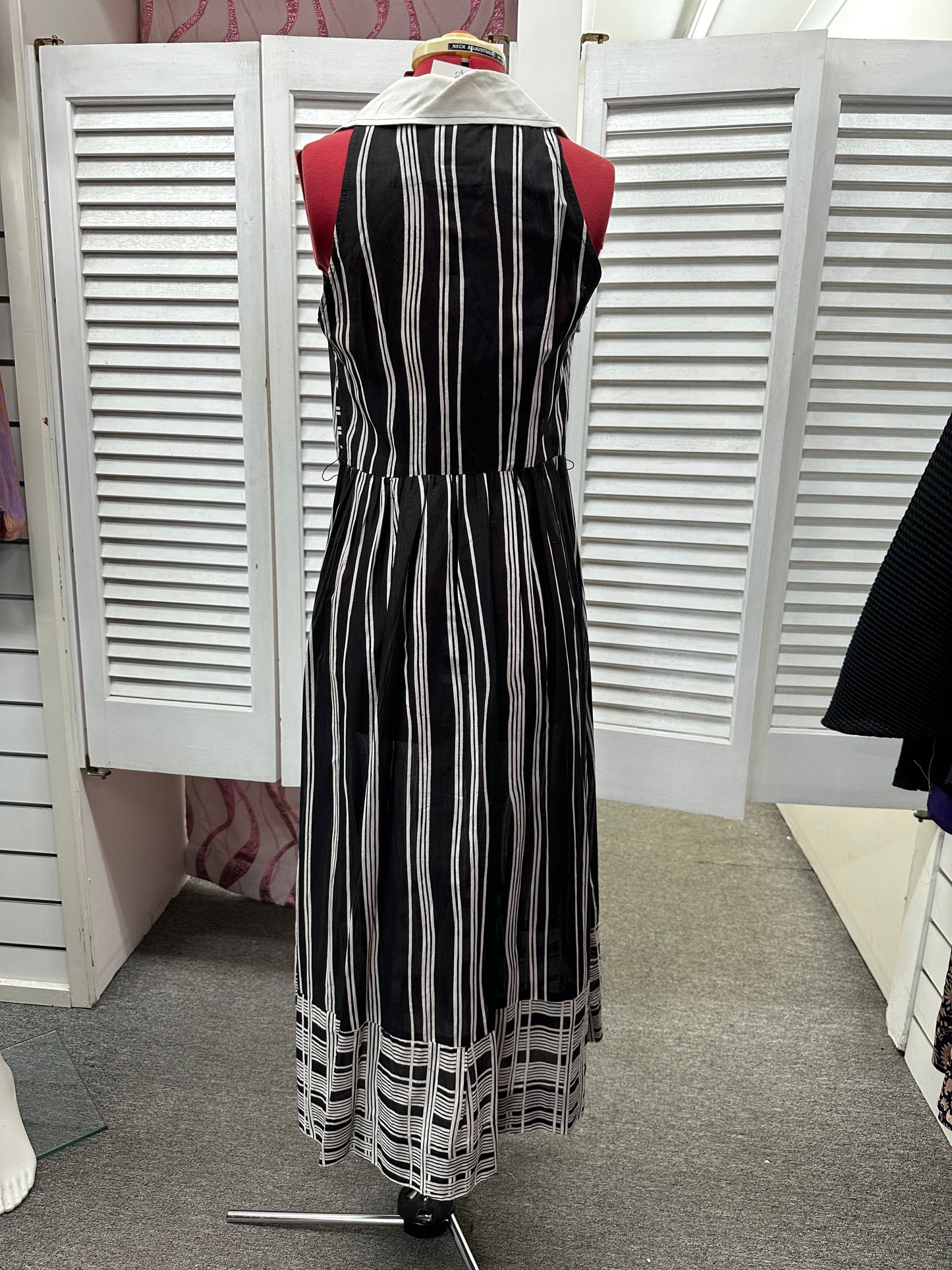 1970s Leroy Black and White Dress