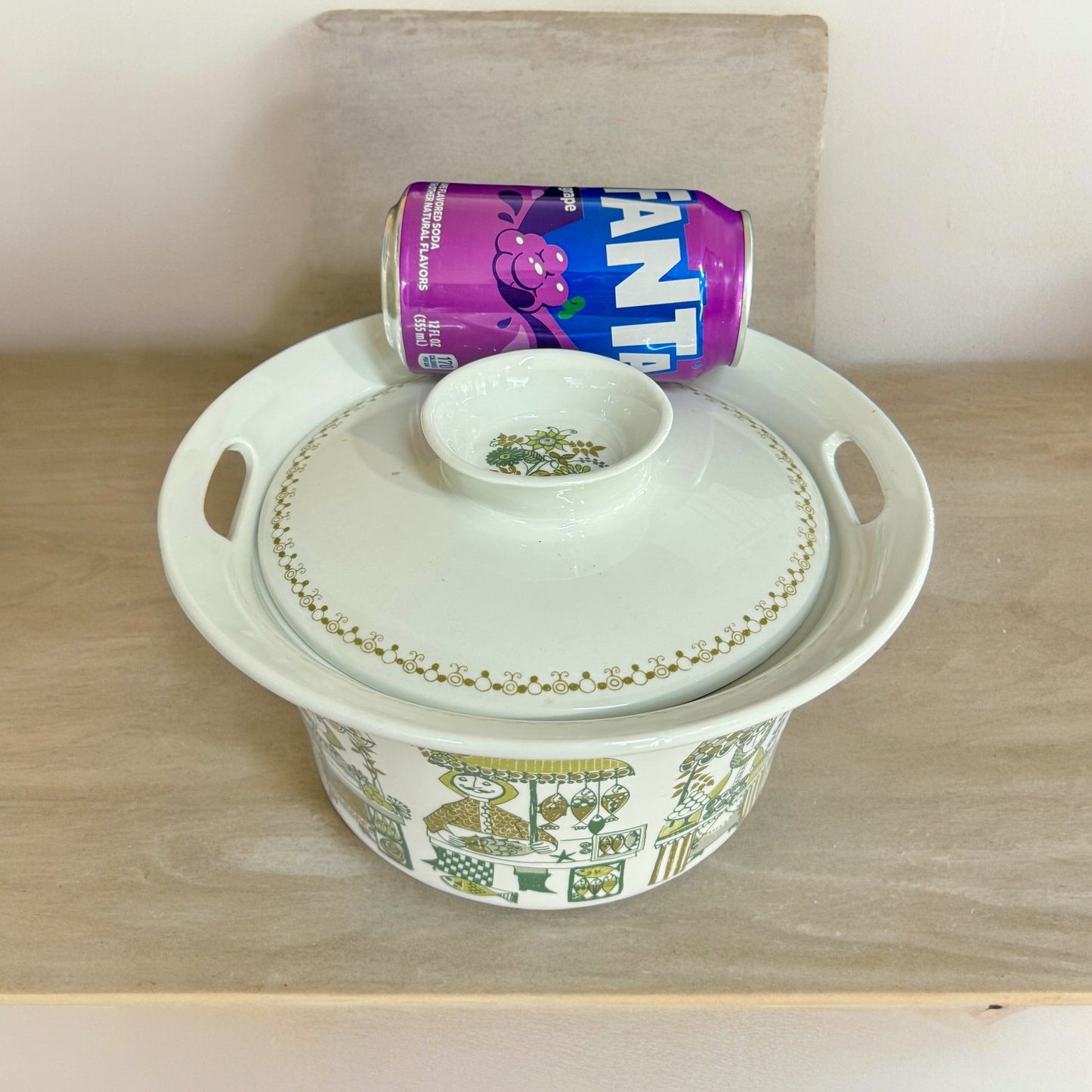 Big Figgjo Flint Market Casserole, Figgjo Flint Norway, 60's Scandinavian Design Cookware, Round Casserole With Lid