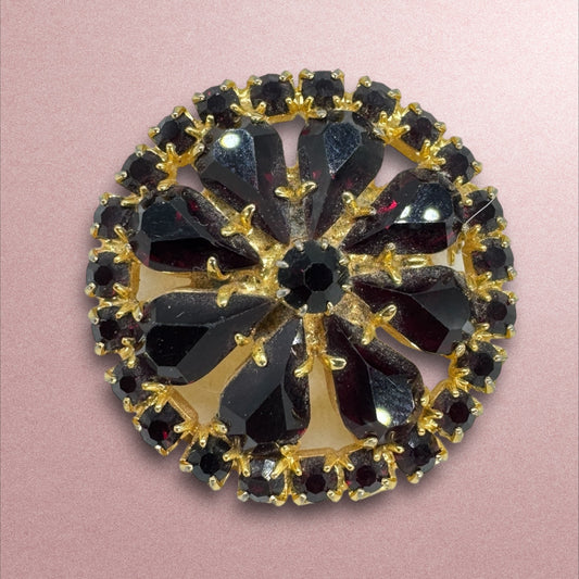 Vintage 1960s French Clrip On Earrings Rhinestone