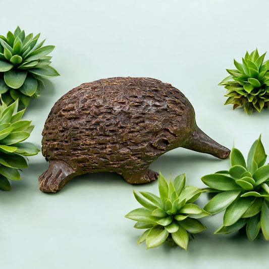 Signed Wooden Carved Echidna