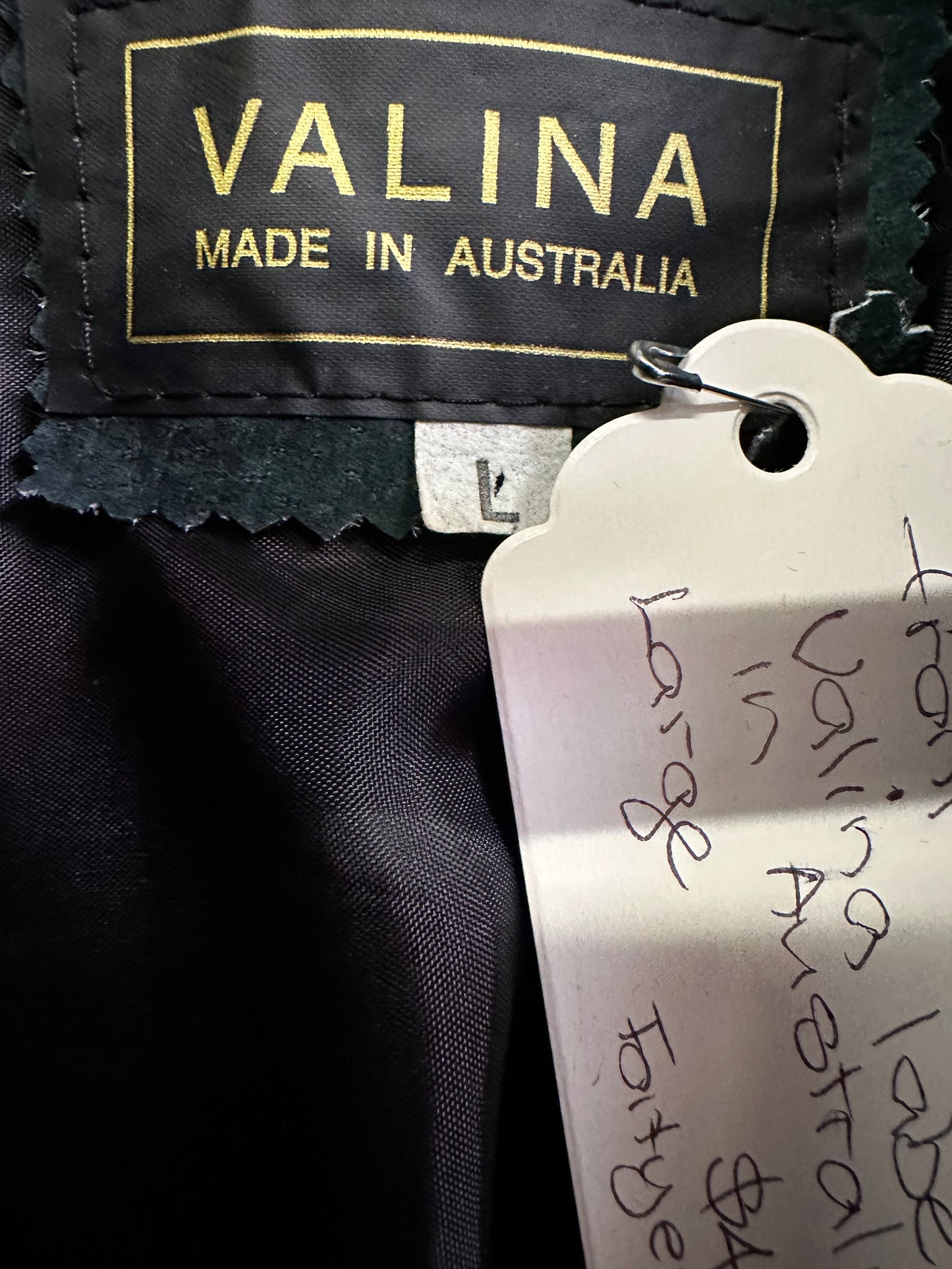 Vintage Green Suede Vest – Valina – Made in Australia – Size L