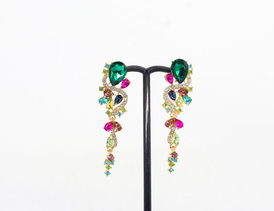 Colourful Rhinestone Drop Earrings