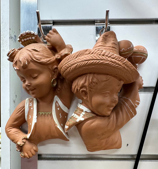 Pair Terracotta Wall Plaque