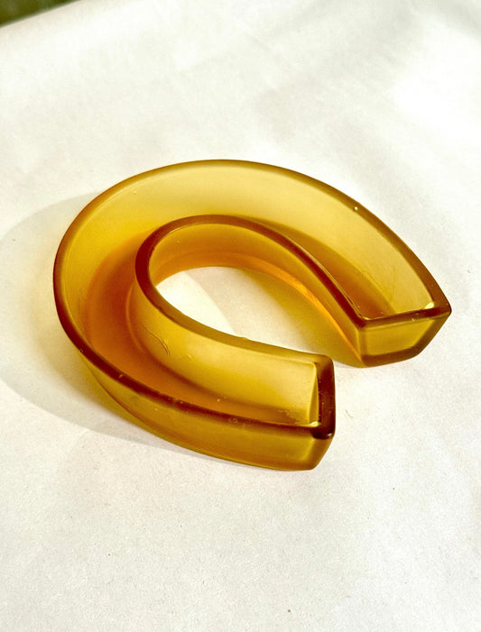 Amber Glass Horseshoe Float