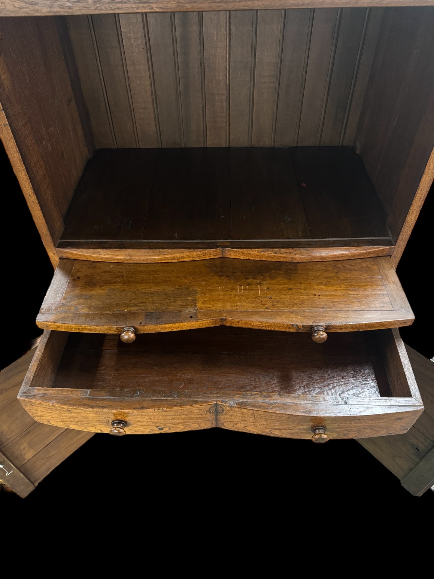 Vintage Mid-Century Elm Wood Cocktail Cabinet / Display Unit