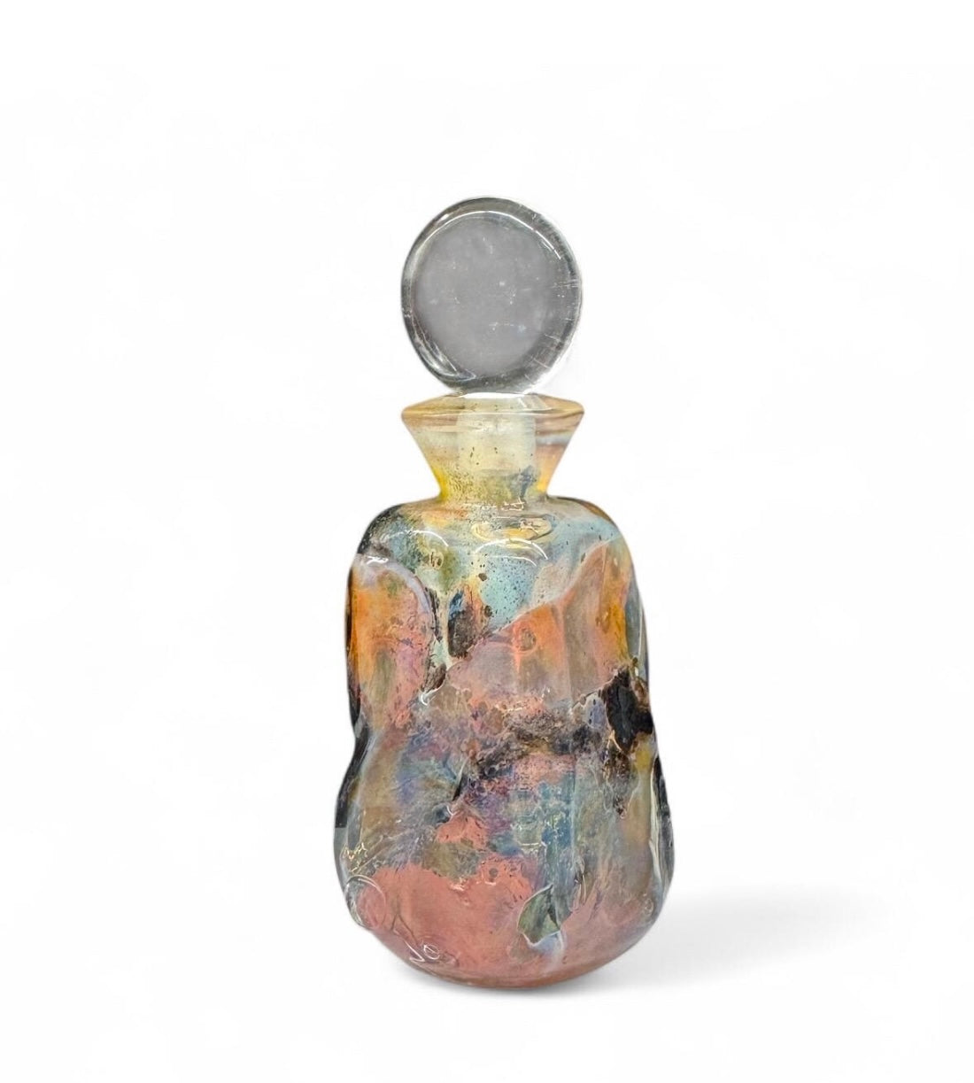Richard Clements Art Glass Perfume Bottle – Iridescent Hand-Blown Collector Piece