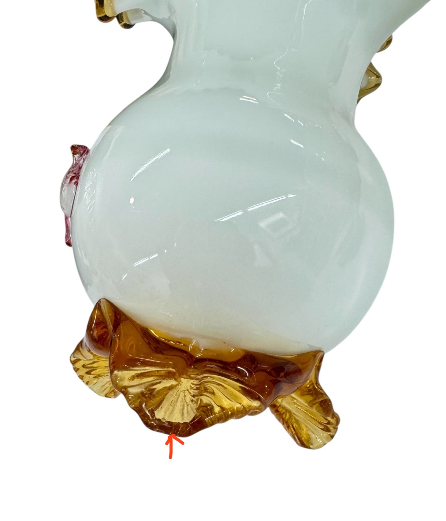 Victorian Stevens and Williams. art glass vase,uranium glass,white opal